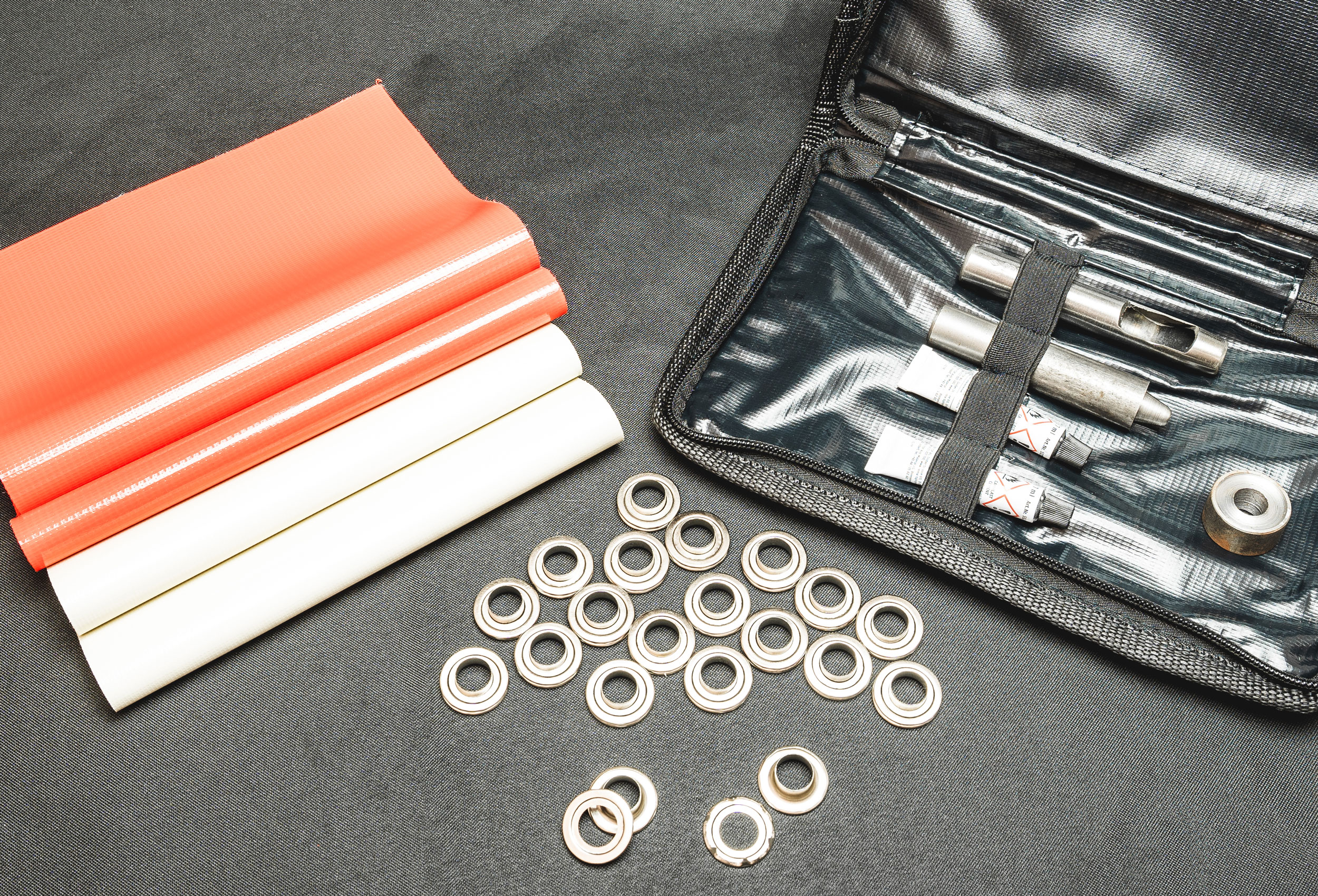 Reparatur-Set für PVC Zelte, Beige rot