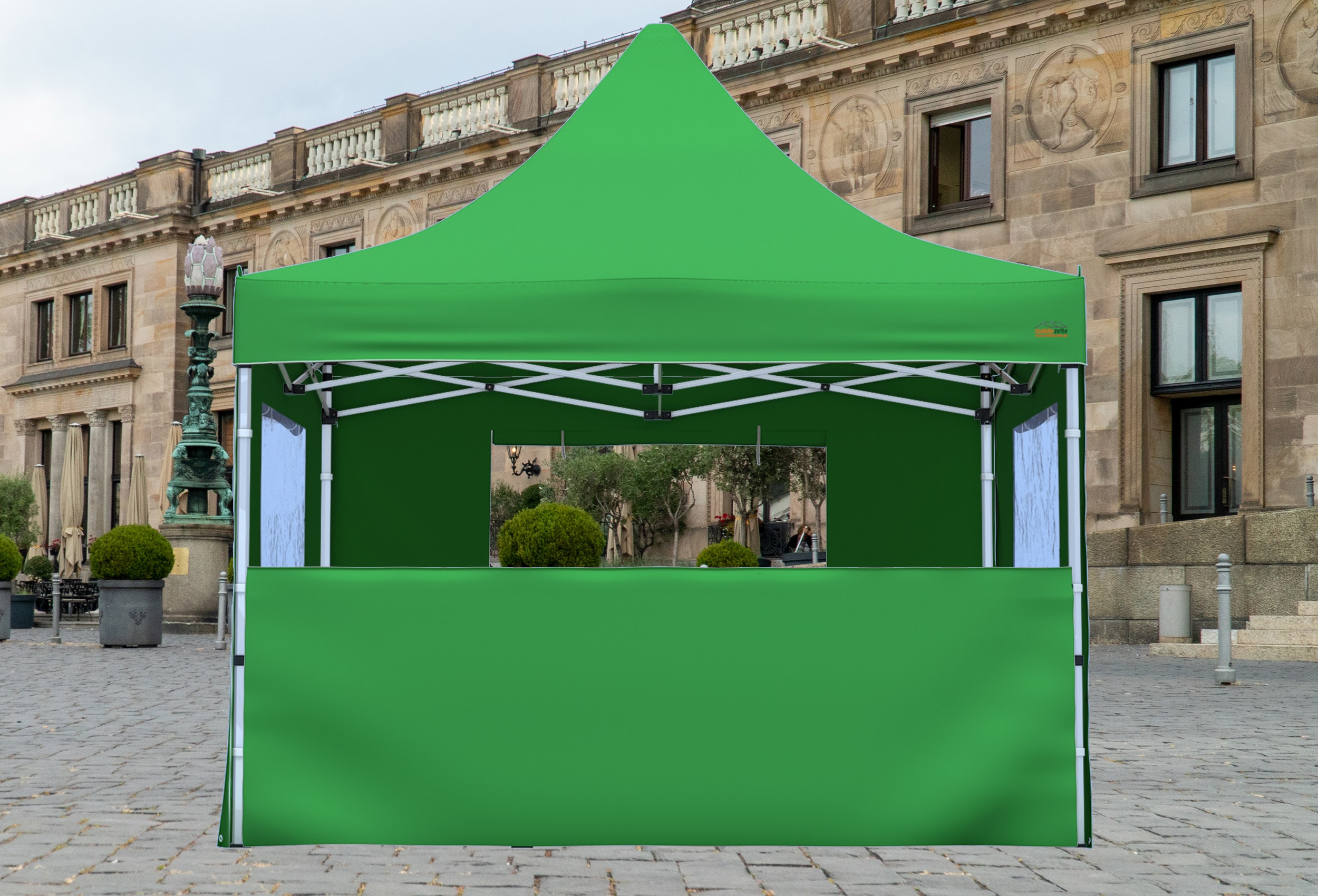 Faltzelt-Halbwand SET 3 Meter PREMIUM GRÜN