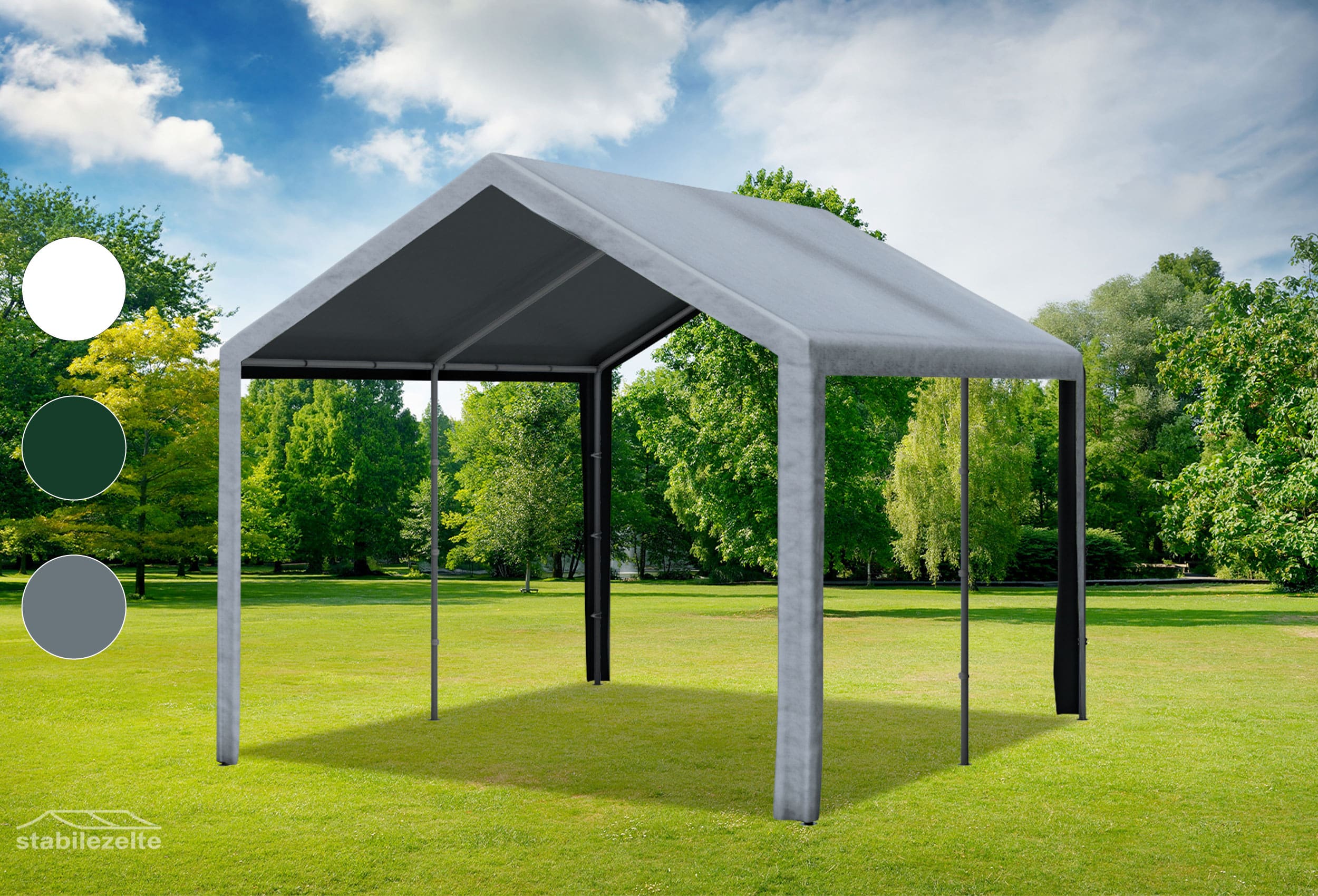 3x4 m Dachplane PVC inkl. Zubehör grau