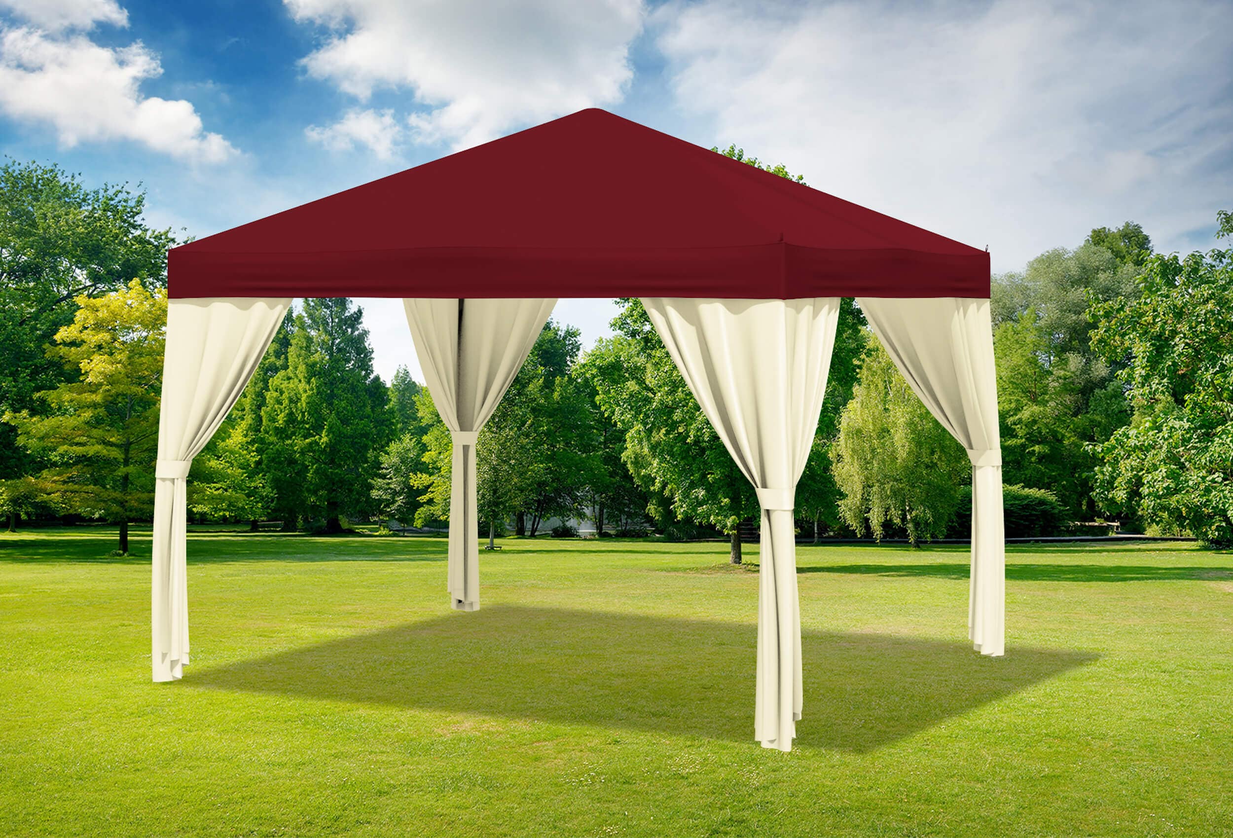 3x3 m Pavillon, Polyester PVC Sahara Bordeaux