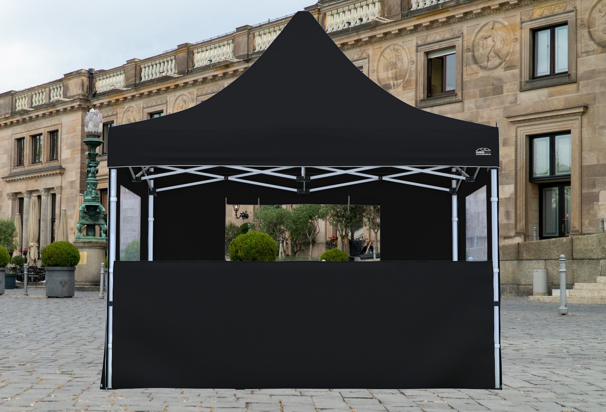 Faltzelt-Halbwand SET 2 Meter PROFESSIONAL SCHWARZ