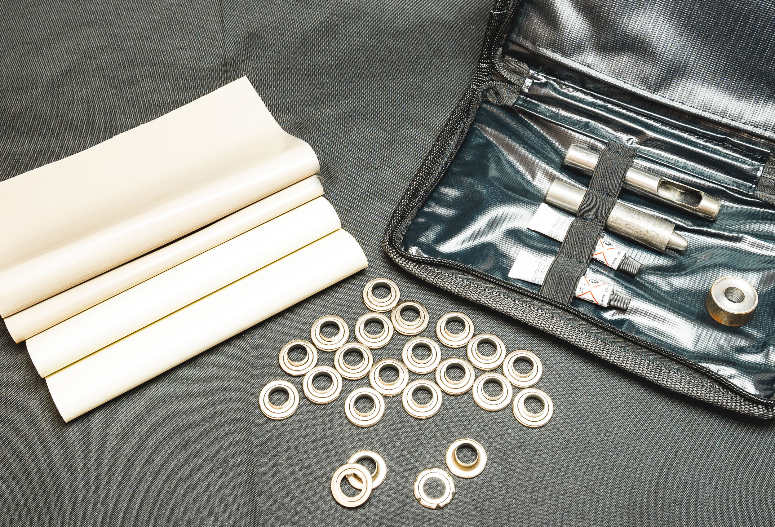 Reparatur-Set für PVC Zelte, Beige braun