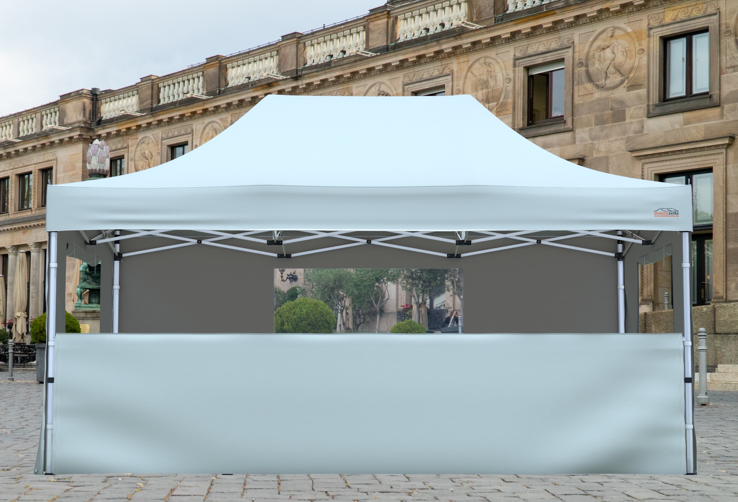 Faltzelt-Halbwand SET 4 Meter PROF. PLUS+ GRAU