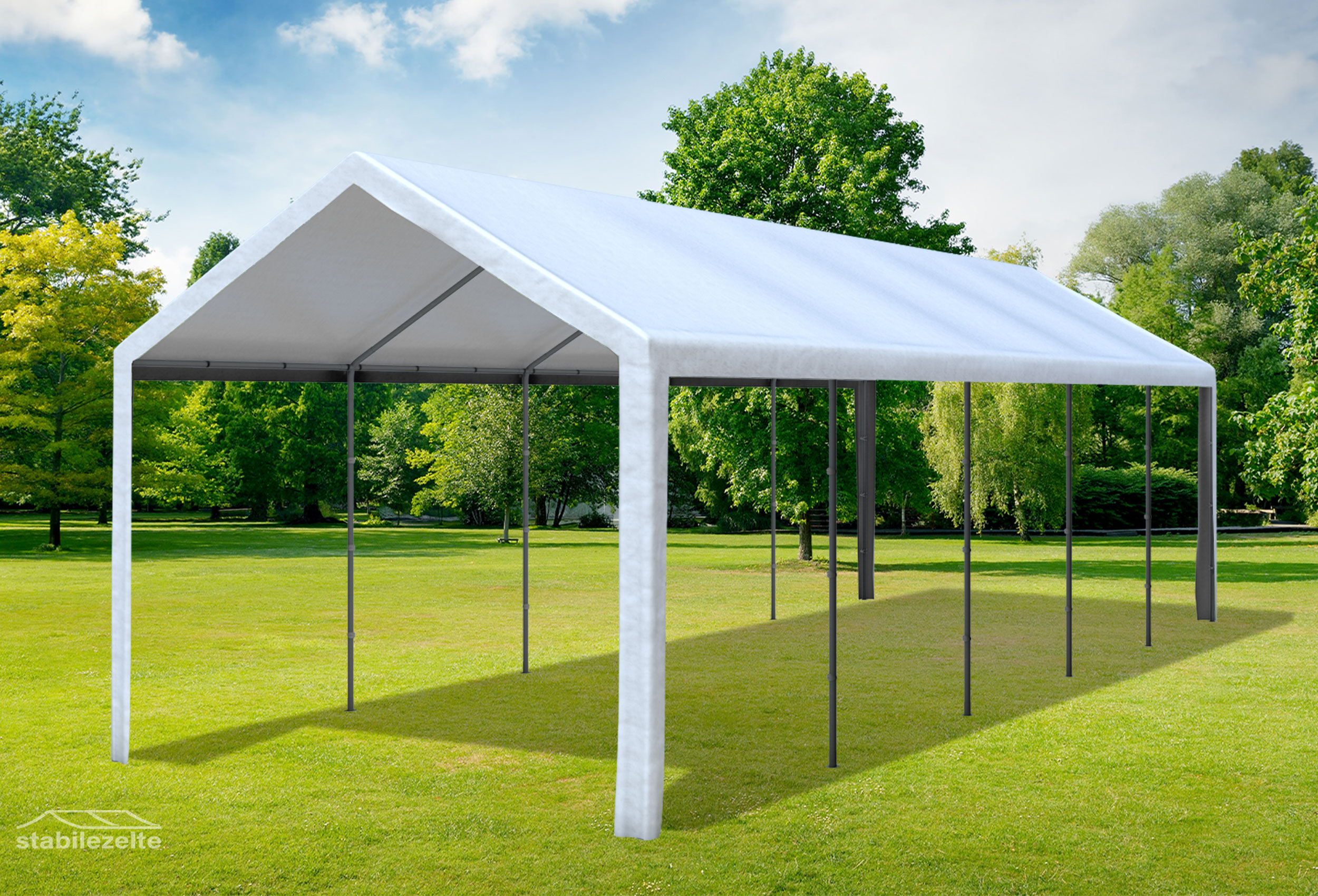 3x9 m Dachplane PVC weiß inkl. Zubehör