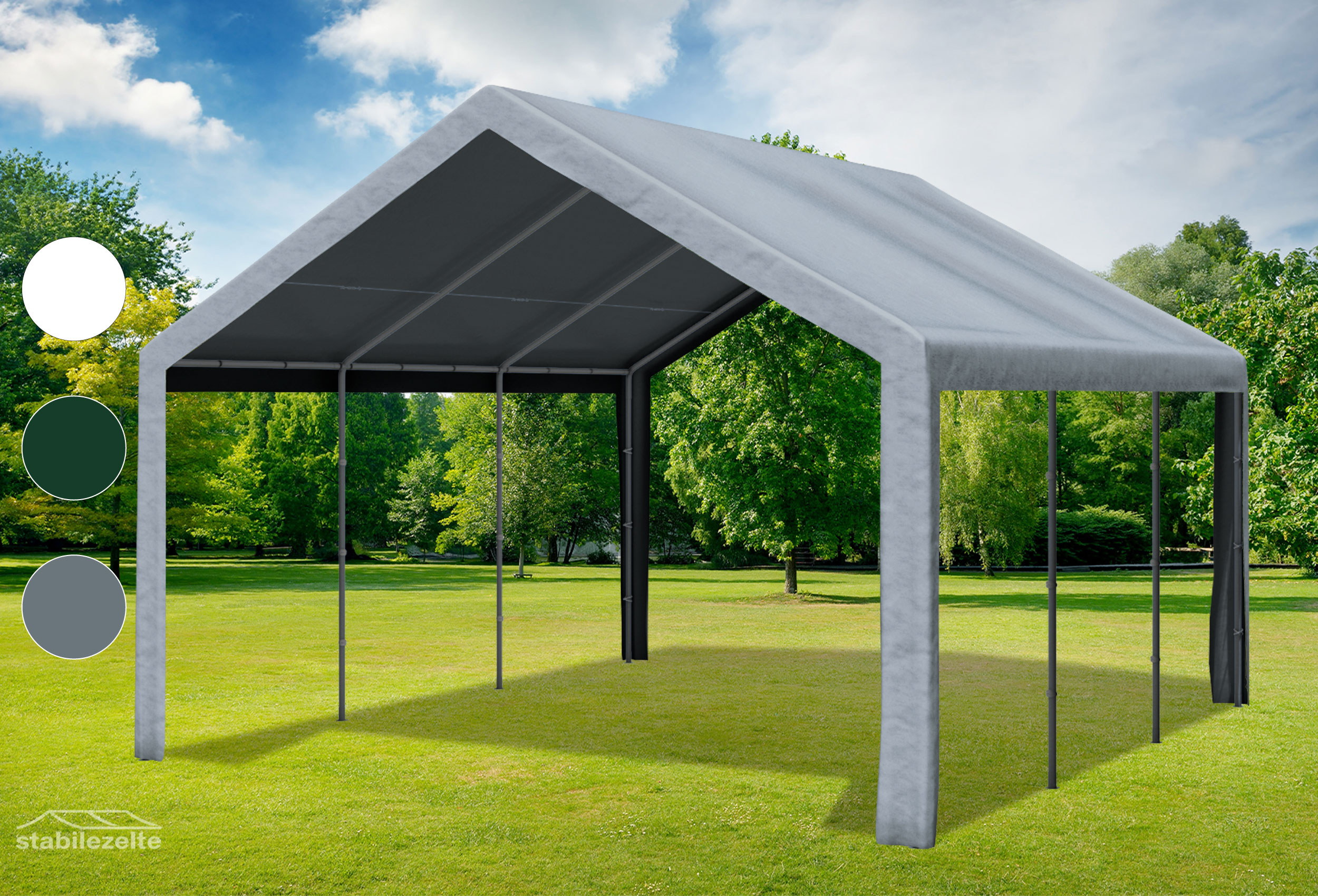 4x4 m Dachplane PVC inkl. Zubehör grau