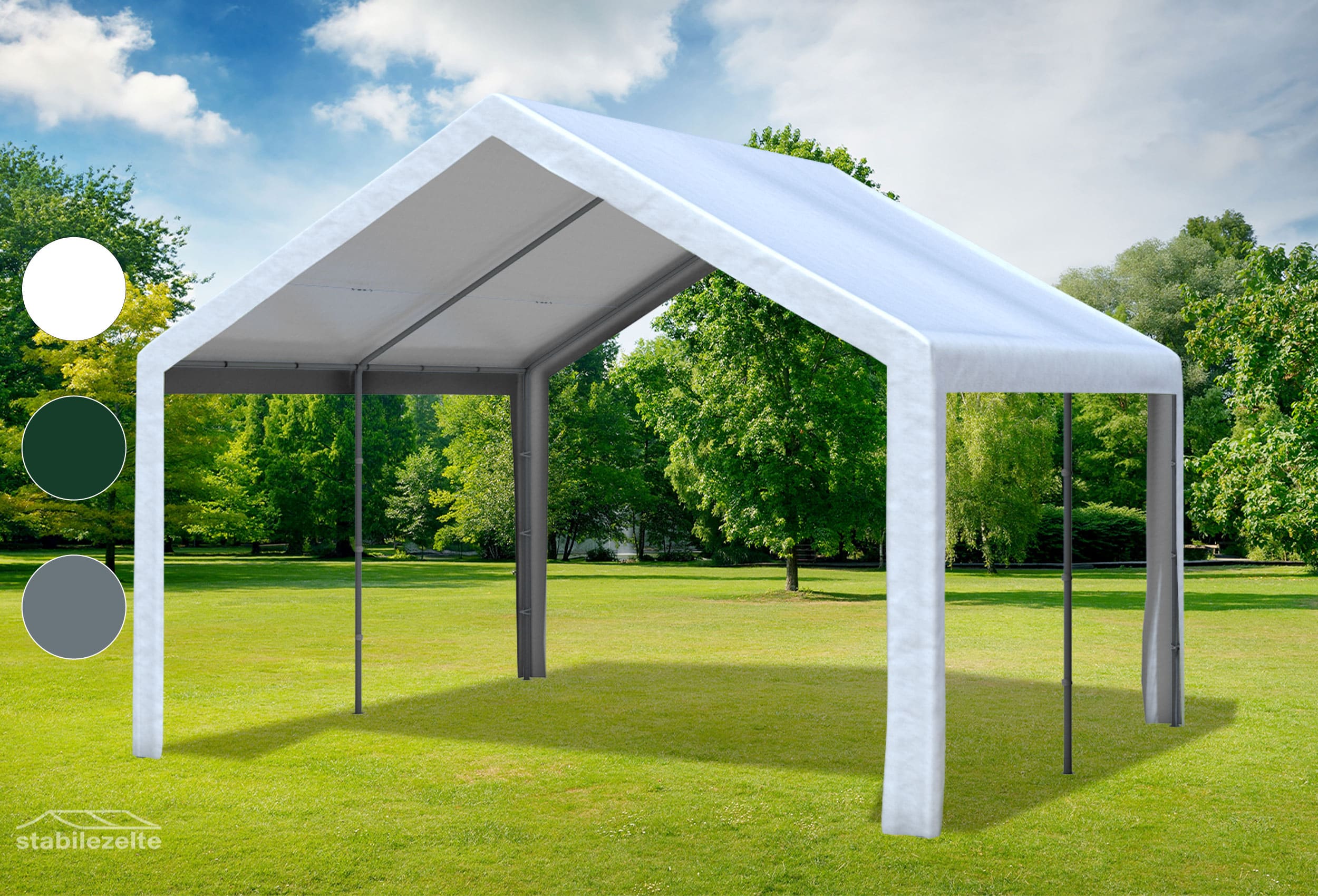 4x4 m Dachplane PVC inkl. Zubehör weiß