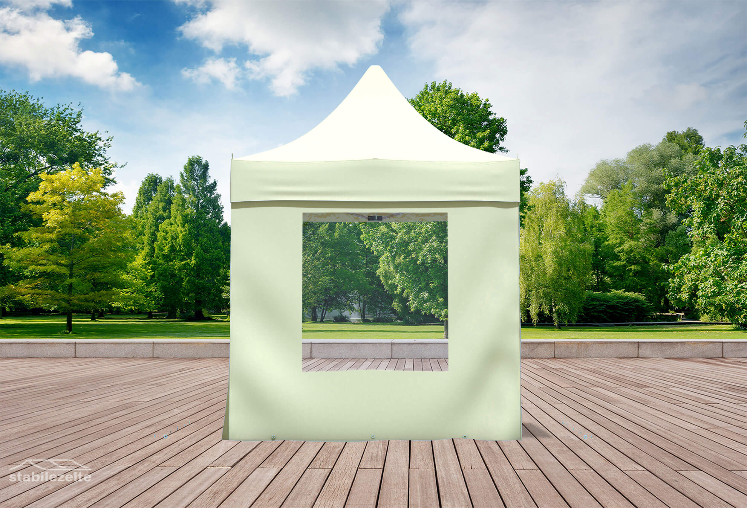 Faltzelt Seitenteil mit FENSTER 2 Meter BEIGE