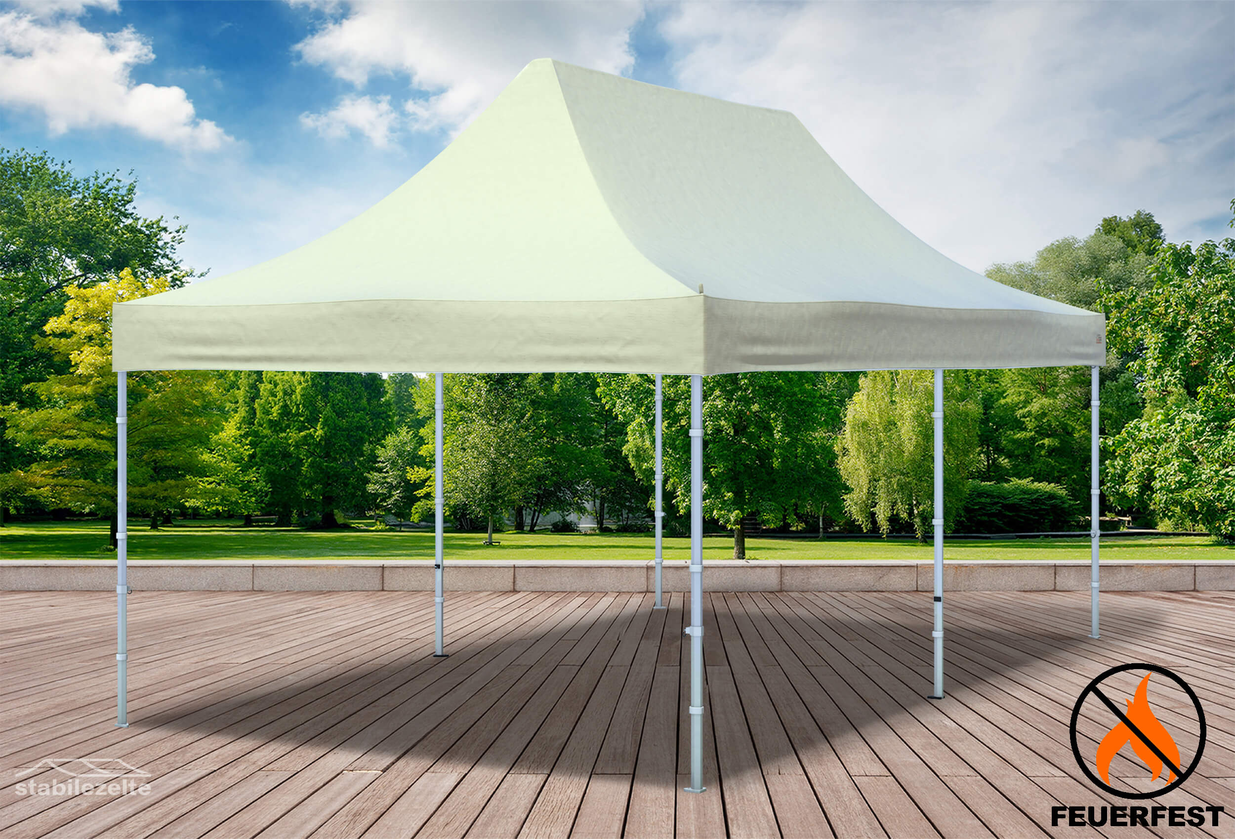 3x6 m Faltzelt Dachplane, PVC FR, Beige