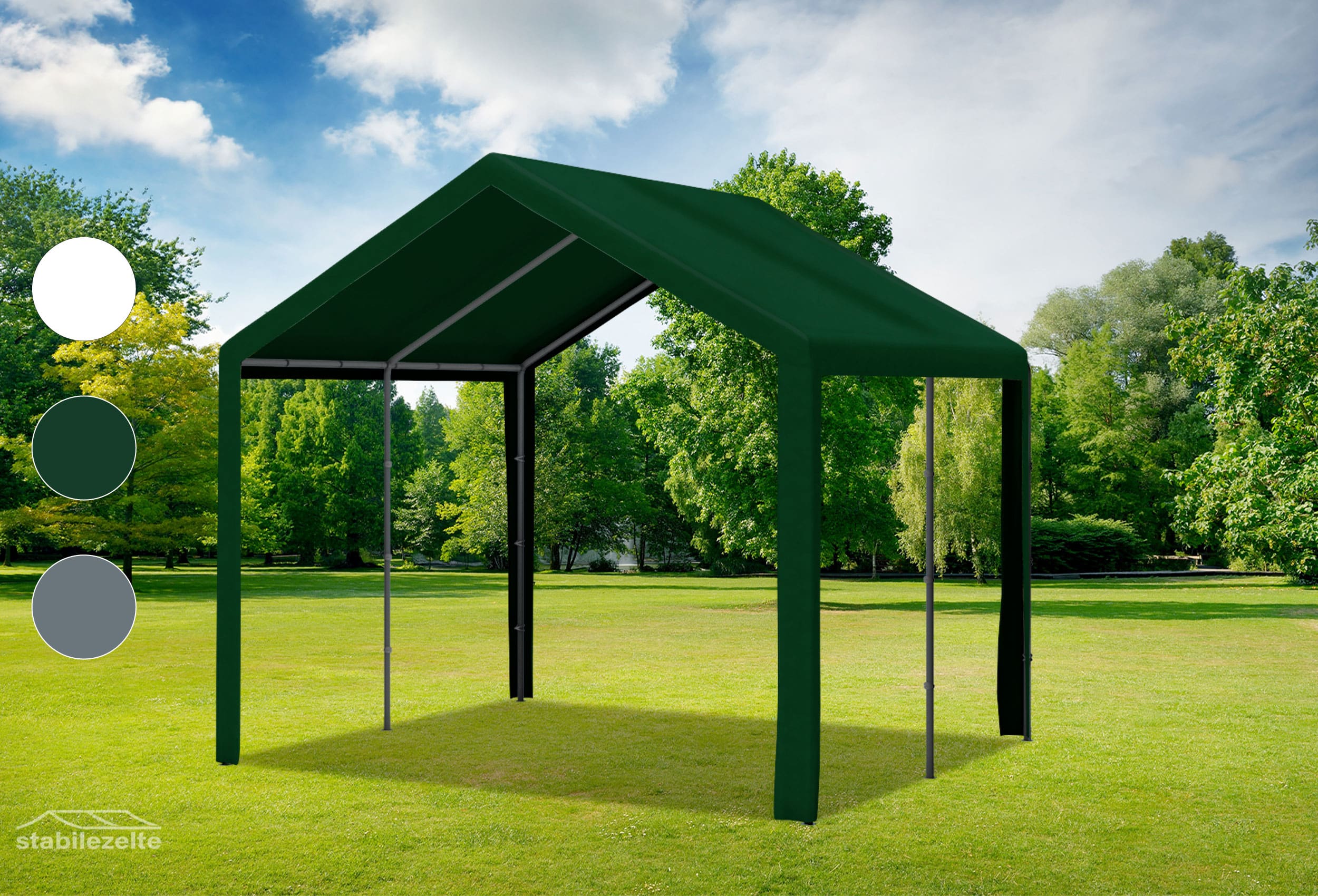 3x3 m Dachplane PVC inkl. Zubehör grün