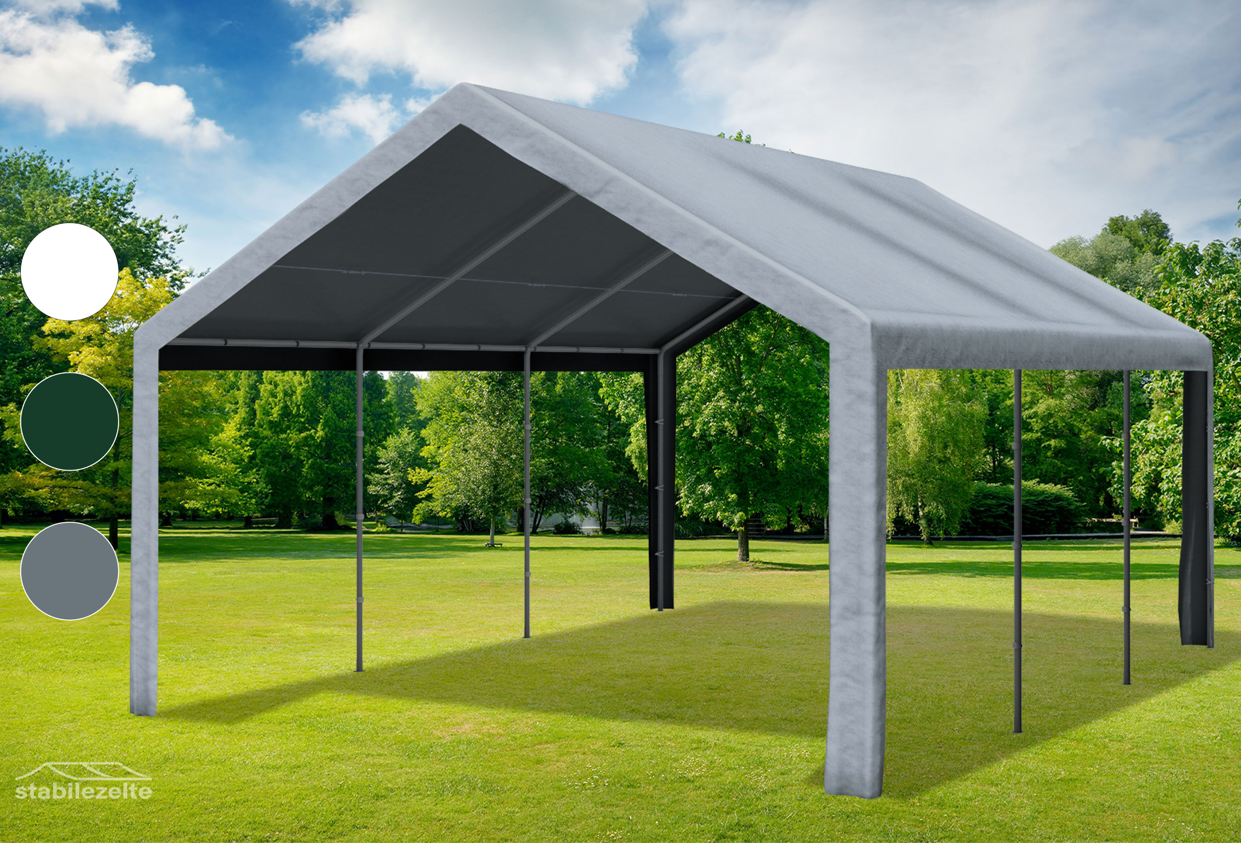 4x6 m Dachplane PVC inkl. Zubehör grau