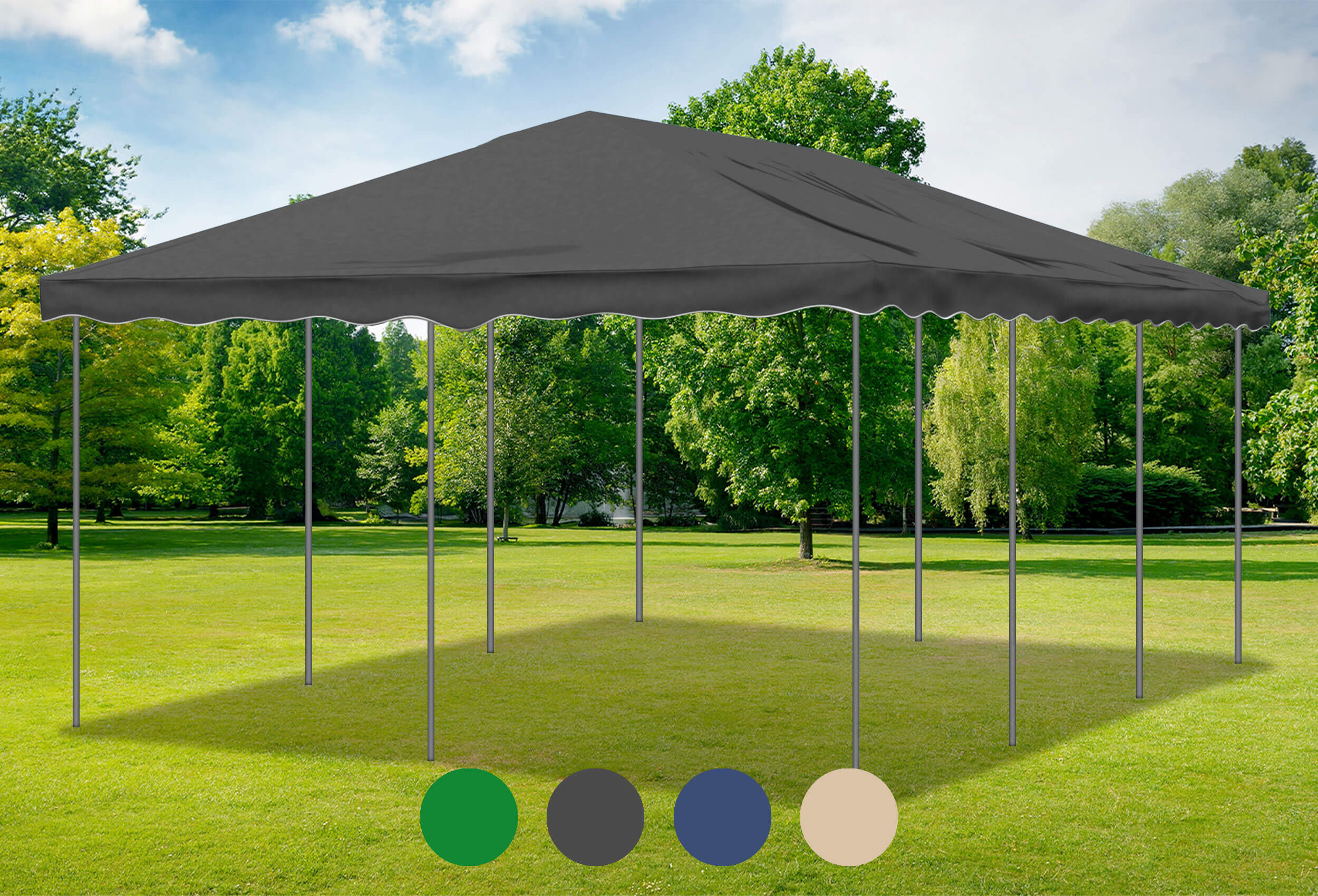 Anthrazitfarbenes Ersatzdach für die Deluxe Serie 4m x 6m