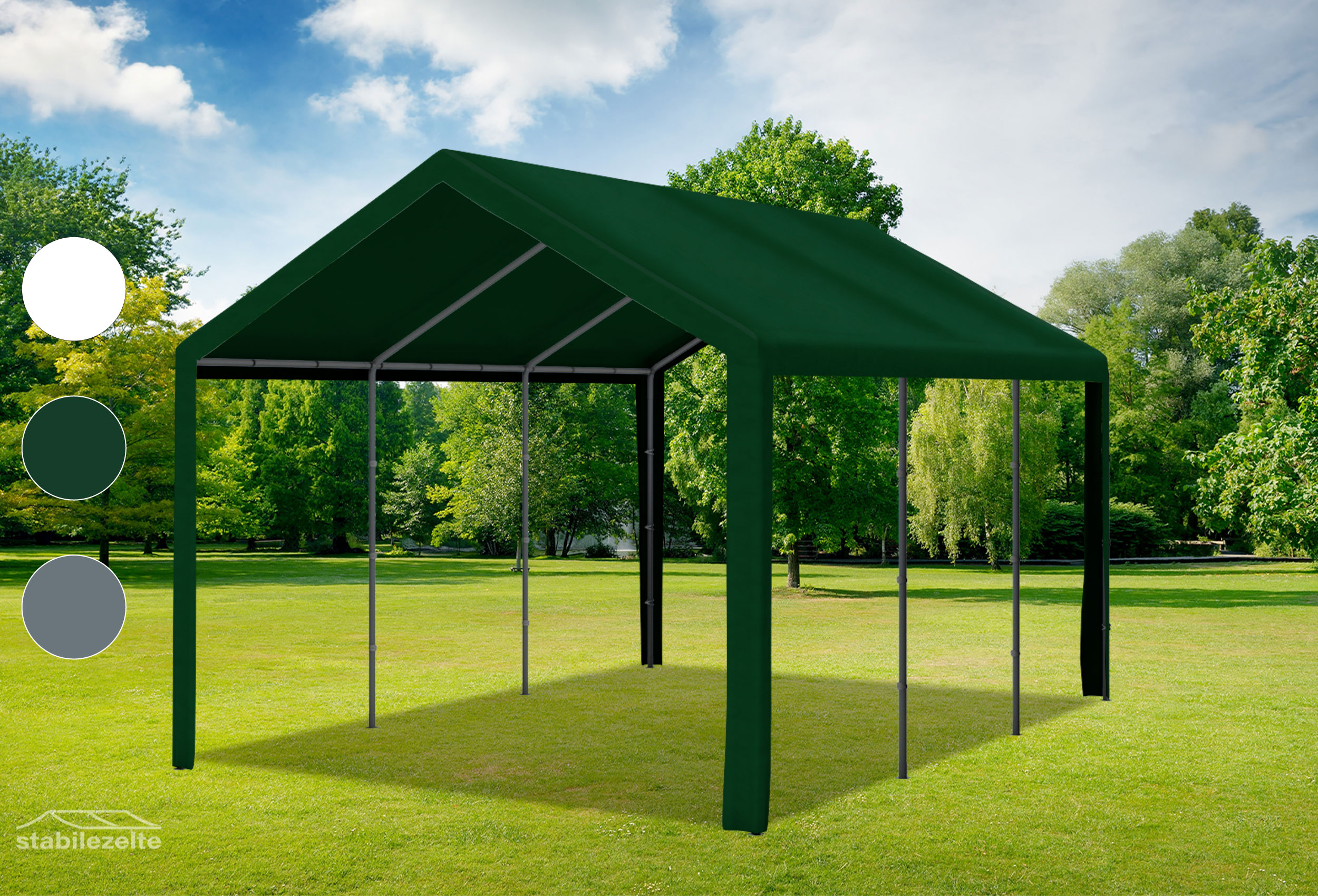 3x5 m Dachplane PVC inkl. Zubehör grün