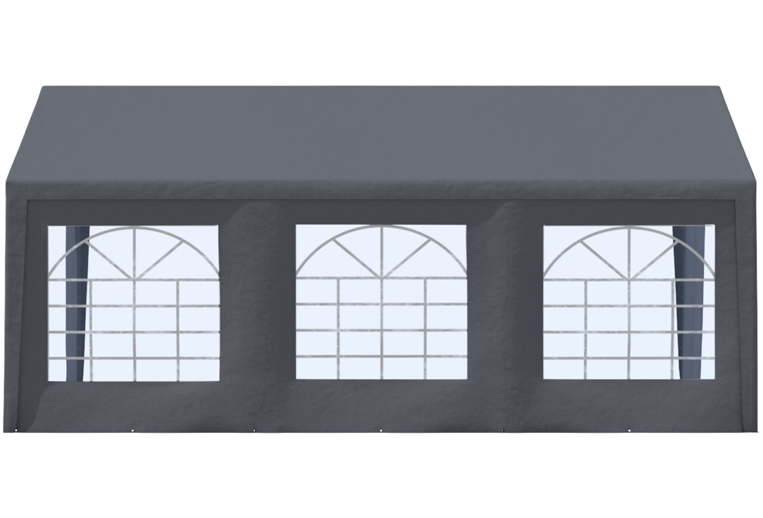 CLASSIC PREMIUM PVC Seitenteil mit Fenster 6 Meter GRAU