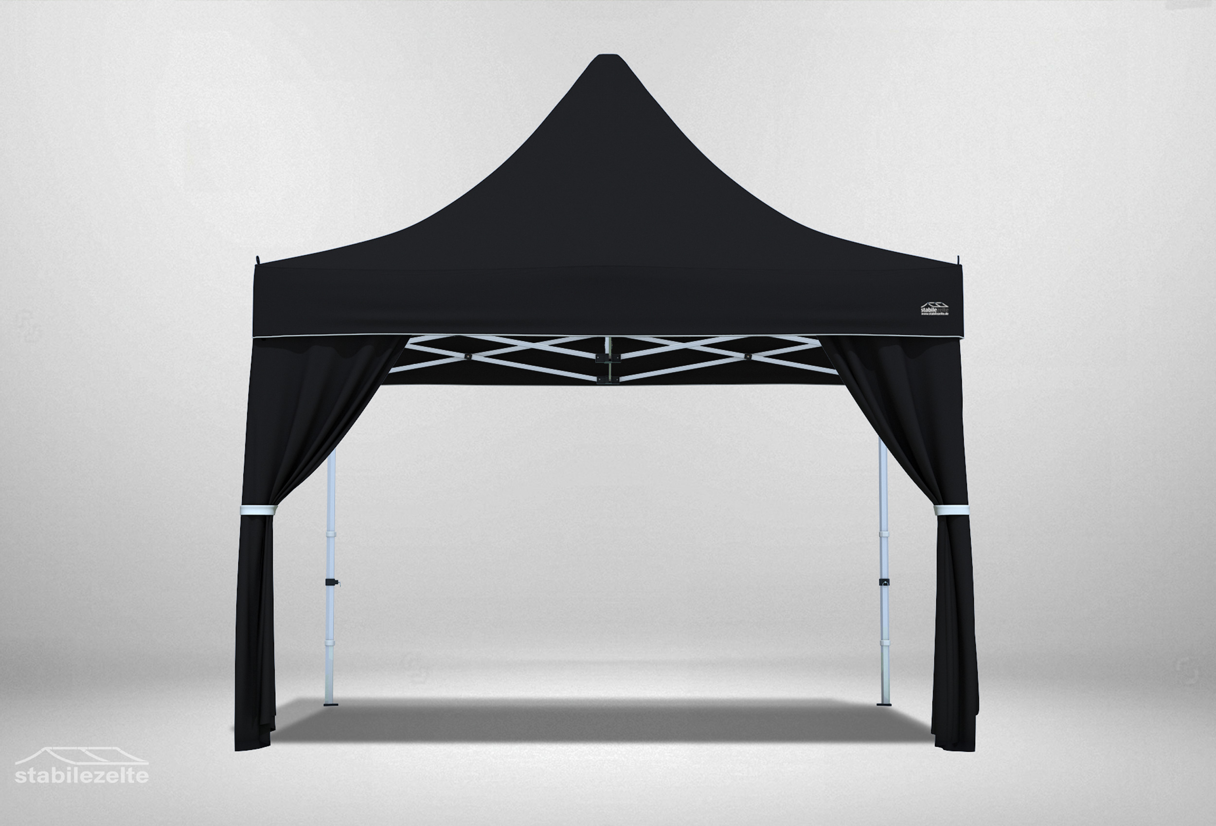 2 Stück Verzierungsschal für Faltpavillons SCHWARZ