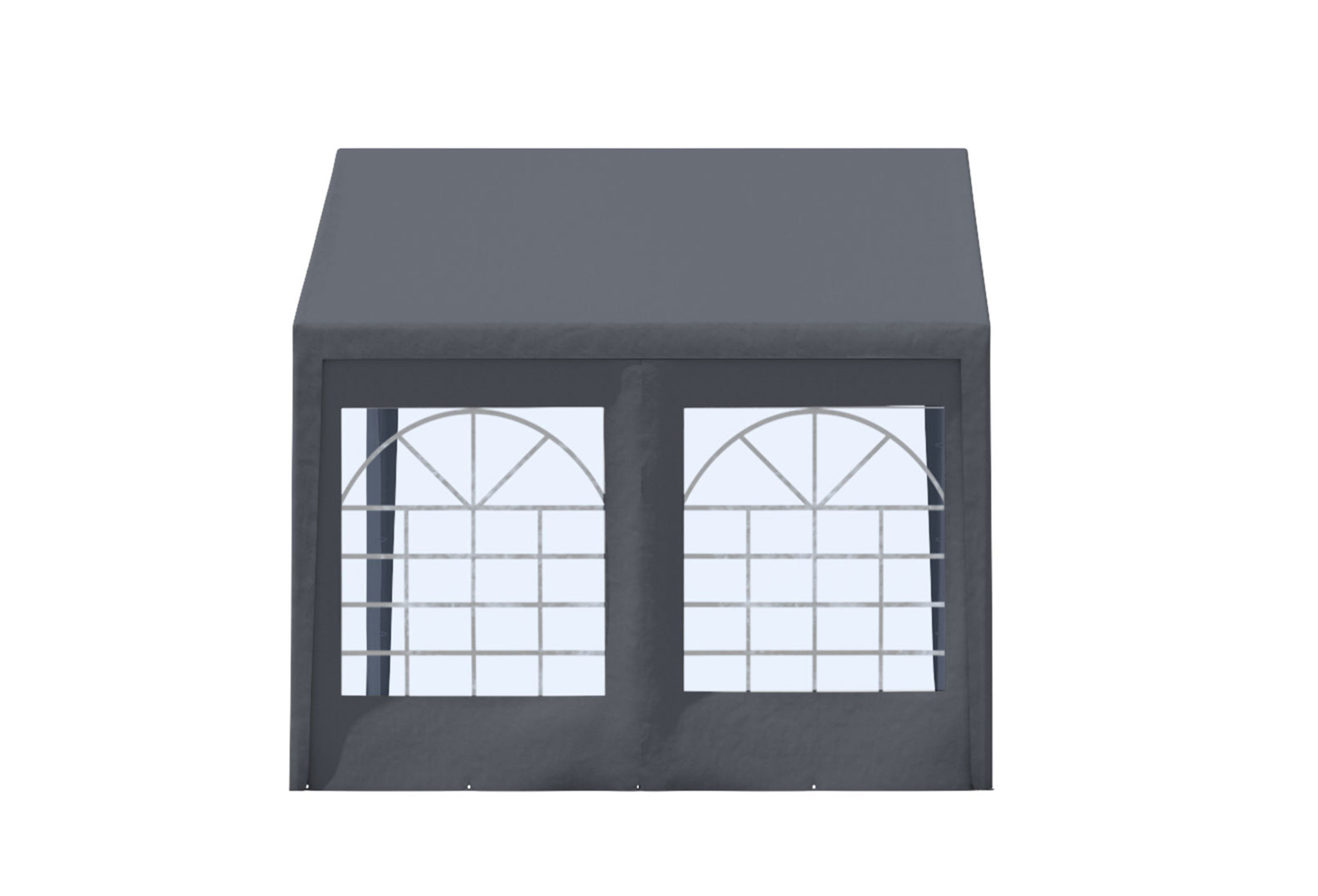 CLASSIC PREMIUM PVC Seitenteil mit Fenster 3 Meter GRAU