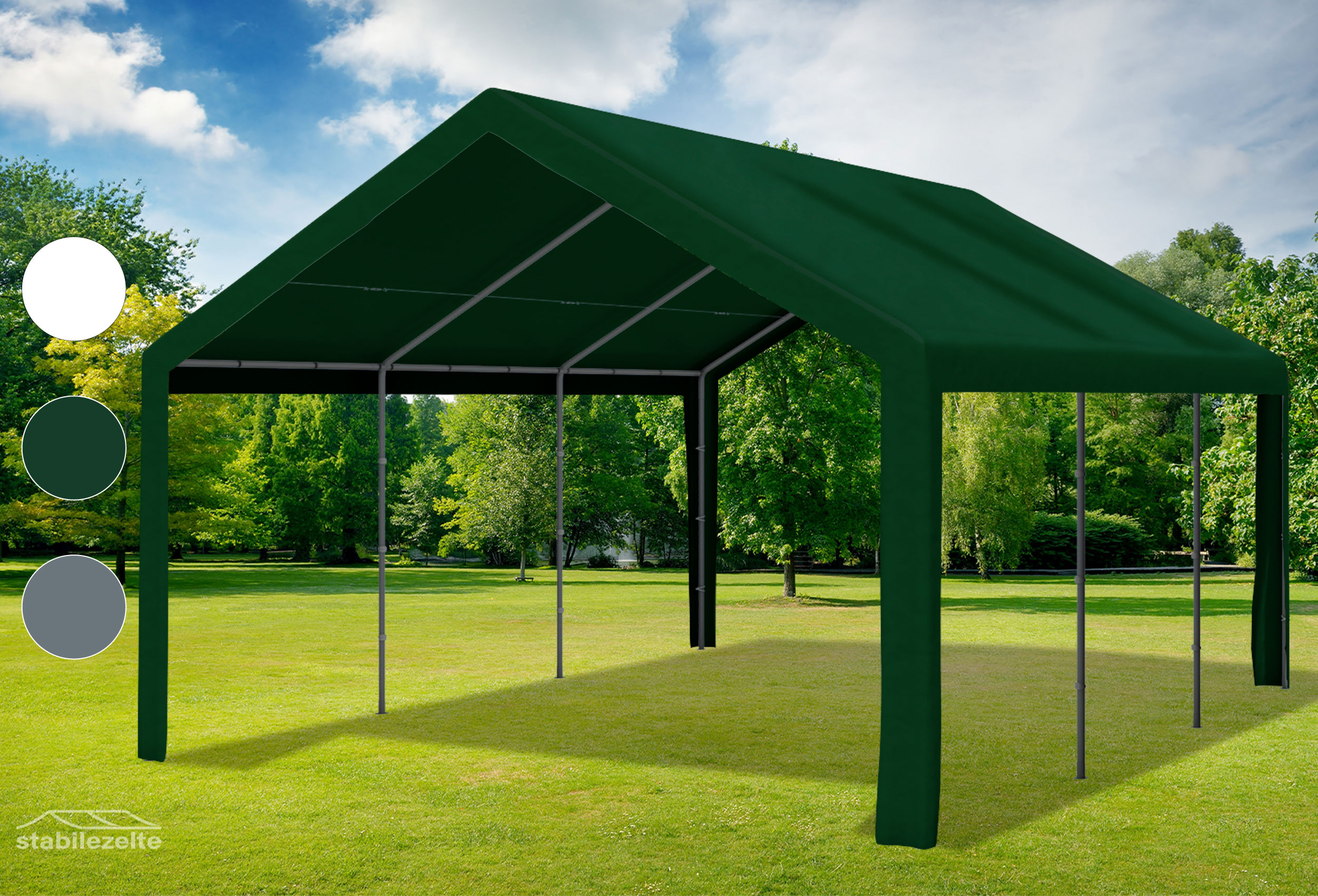 4x6 m Dachplane PVC inkl. Zubehör grün