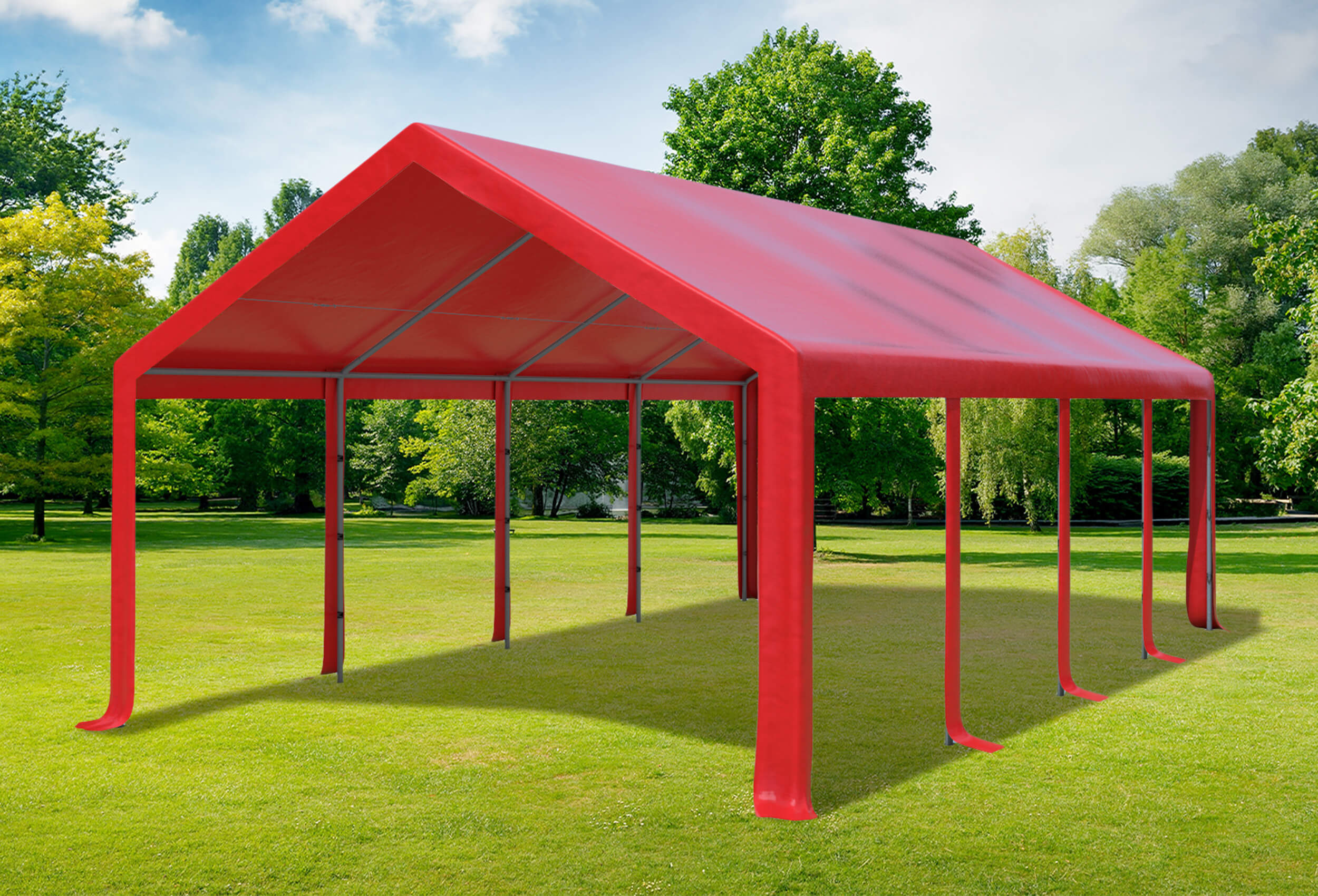 4x8 m Dachplane PVC inkl. Zubehör rot