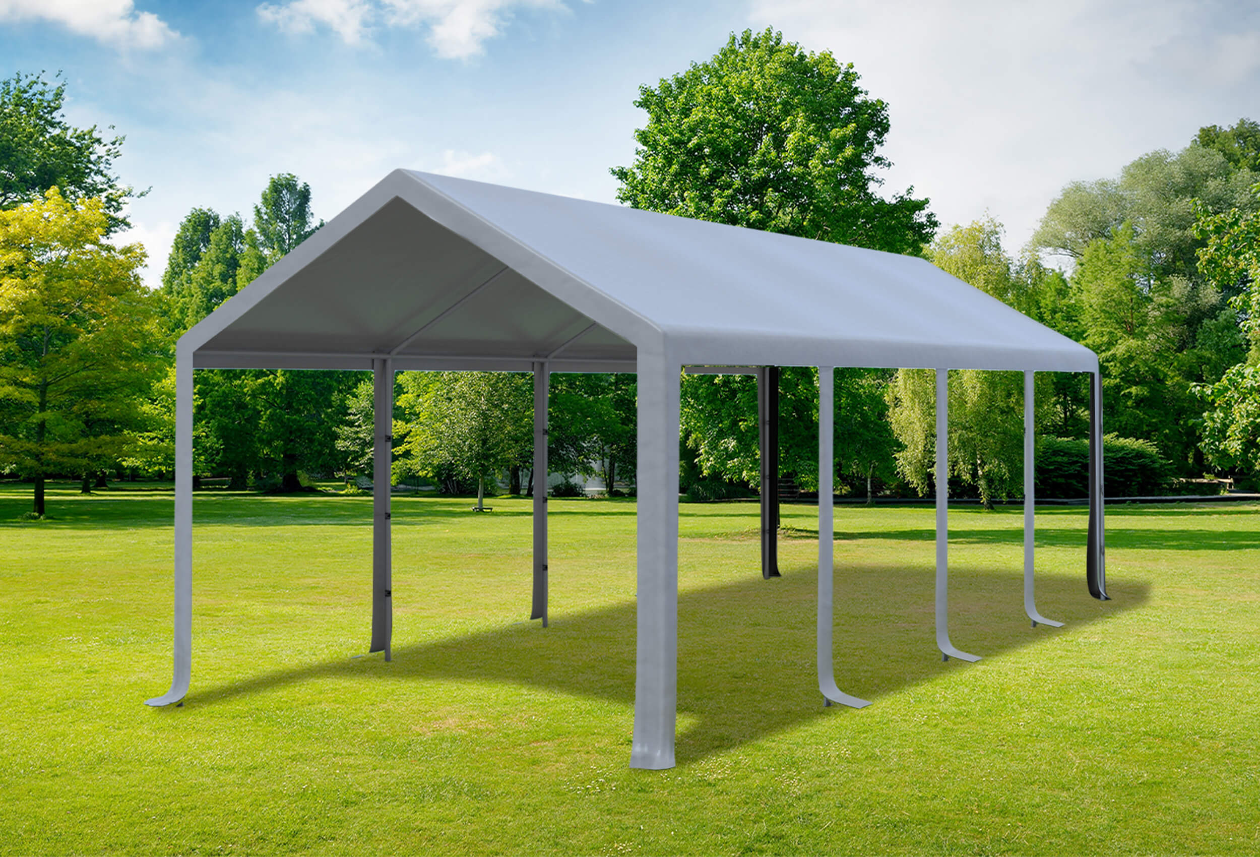 3x8 m Dachplane PVC inkl. Zubehör grau