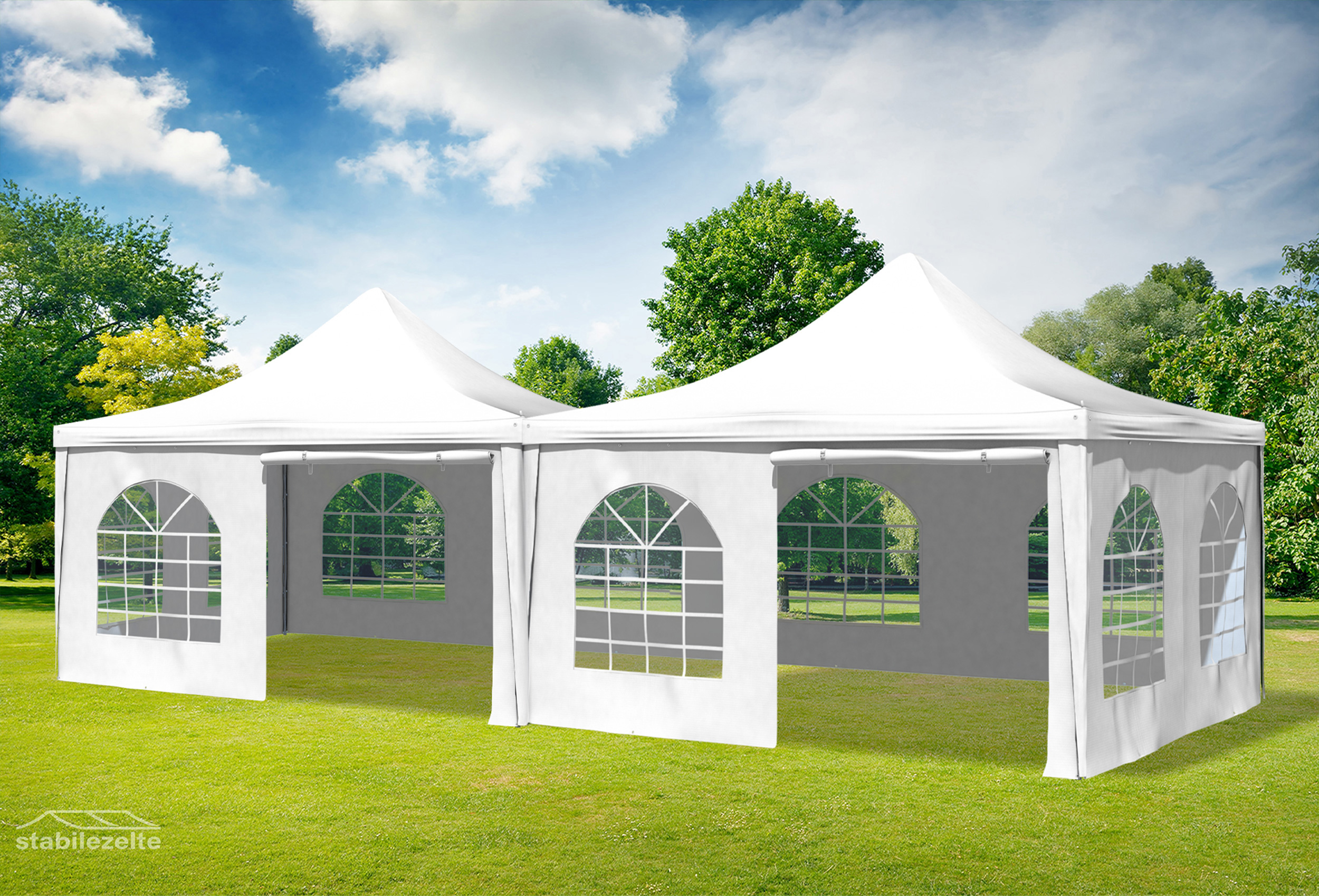 4x8 m Pavillon, PVC Arabica weiß