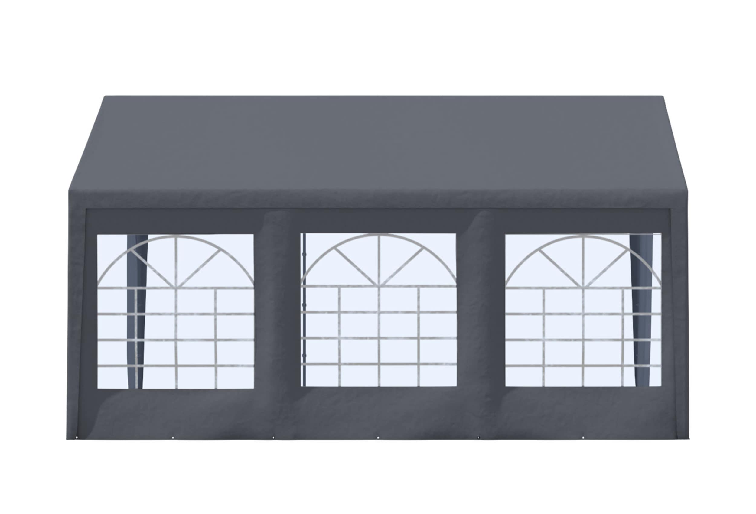 CLASSIC PREMIUM PVC Seitenteil mit Fenster 5 Meter GRAU