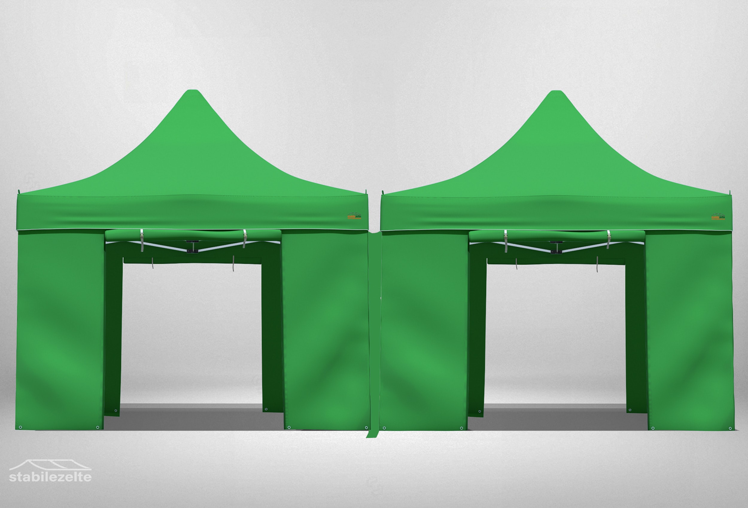 Faltzelt-Regenrinnen SET 3 Meter PREMIUM GRÜN