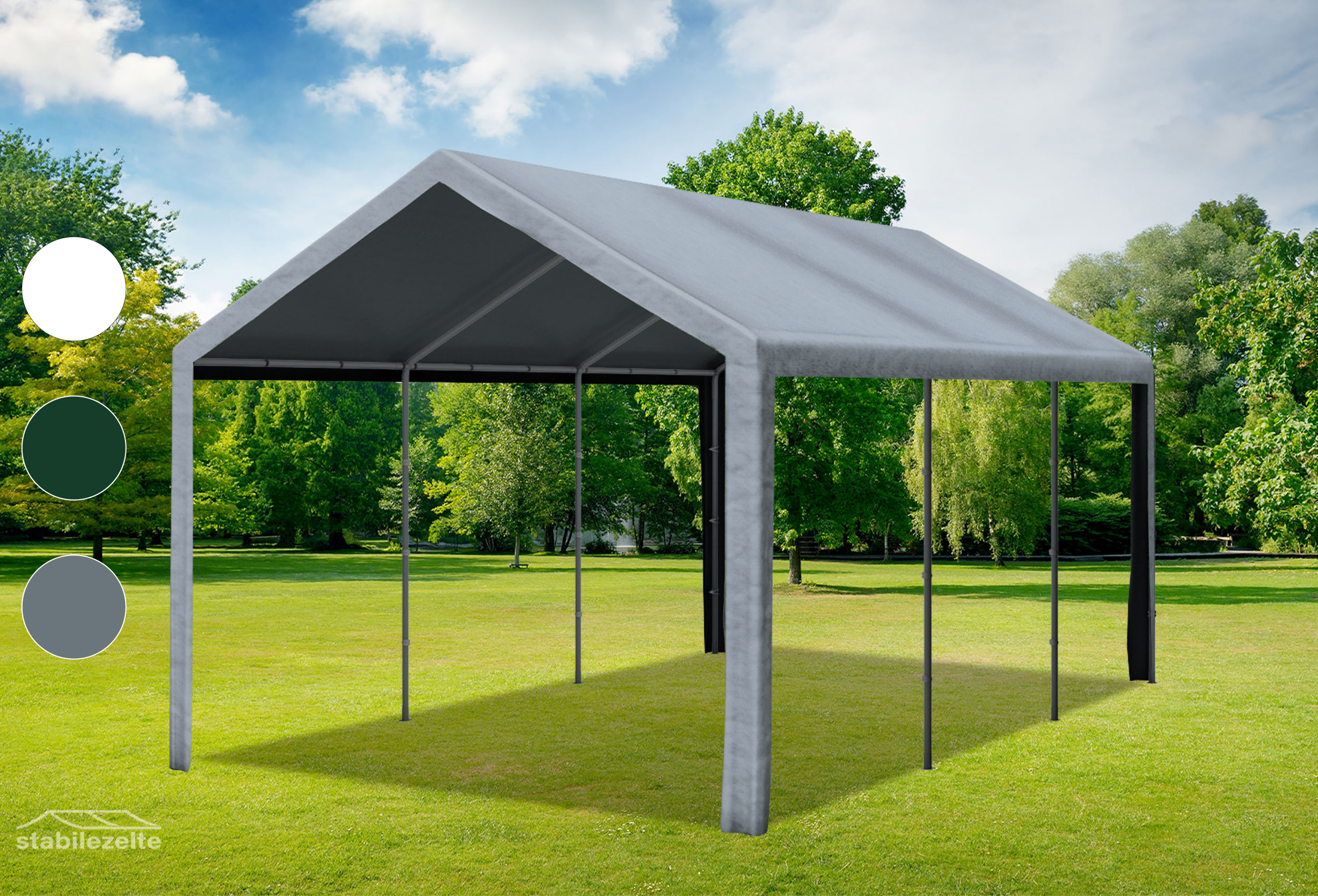 3x6 m Dachplane PVC inkl. Zubehör grau