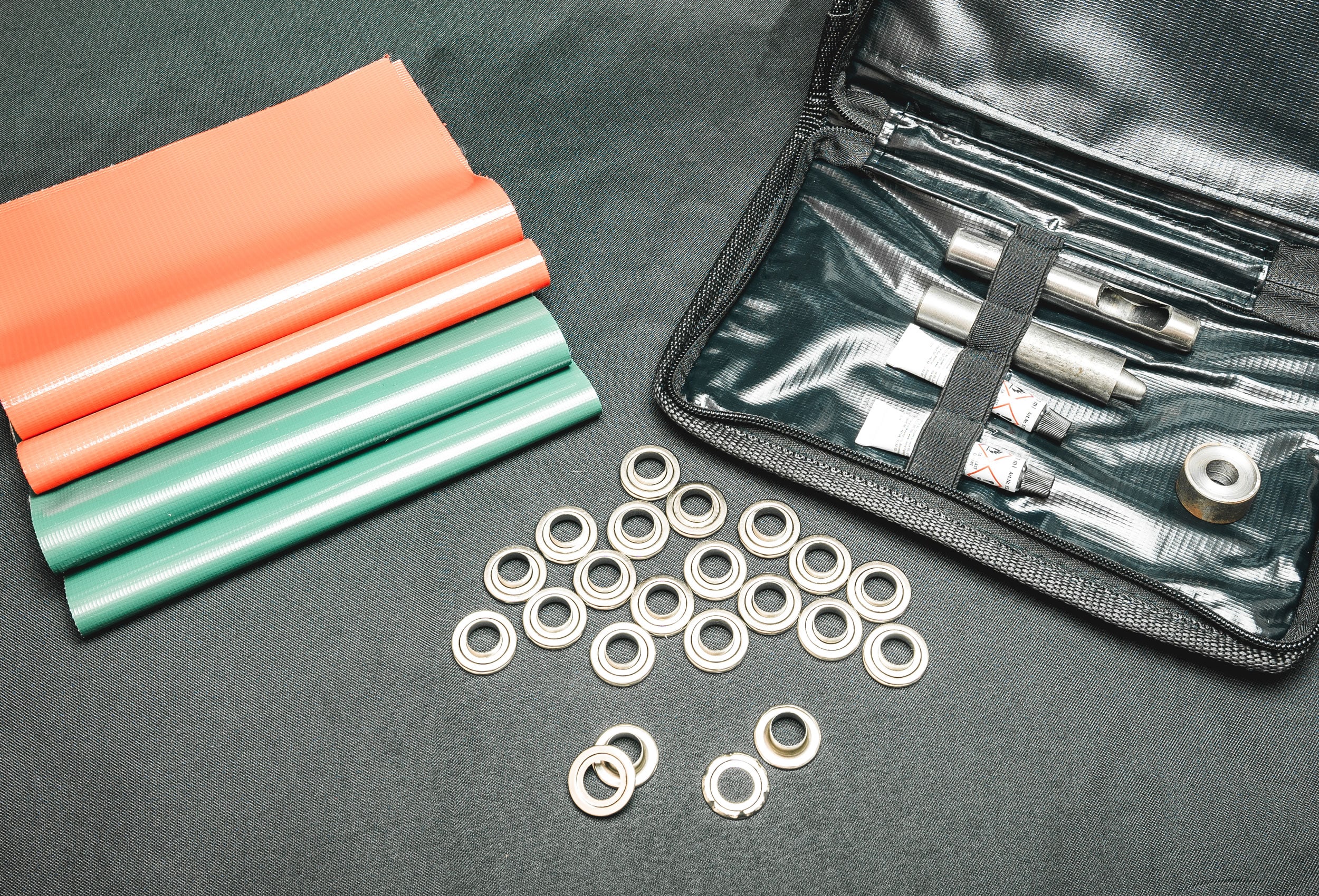 Reparatur-Set für PVC Zelte, grün rot