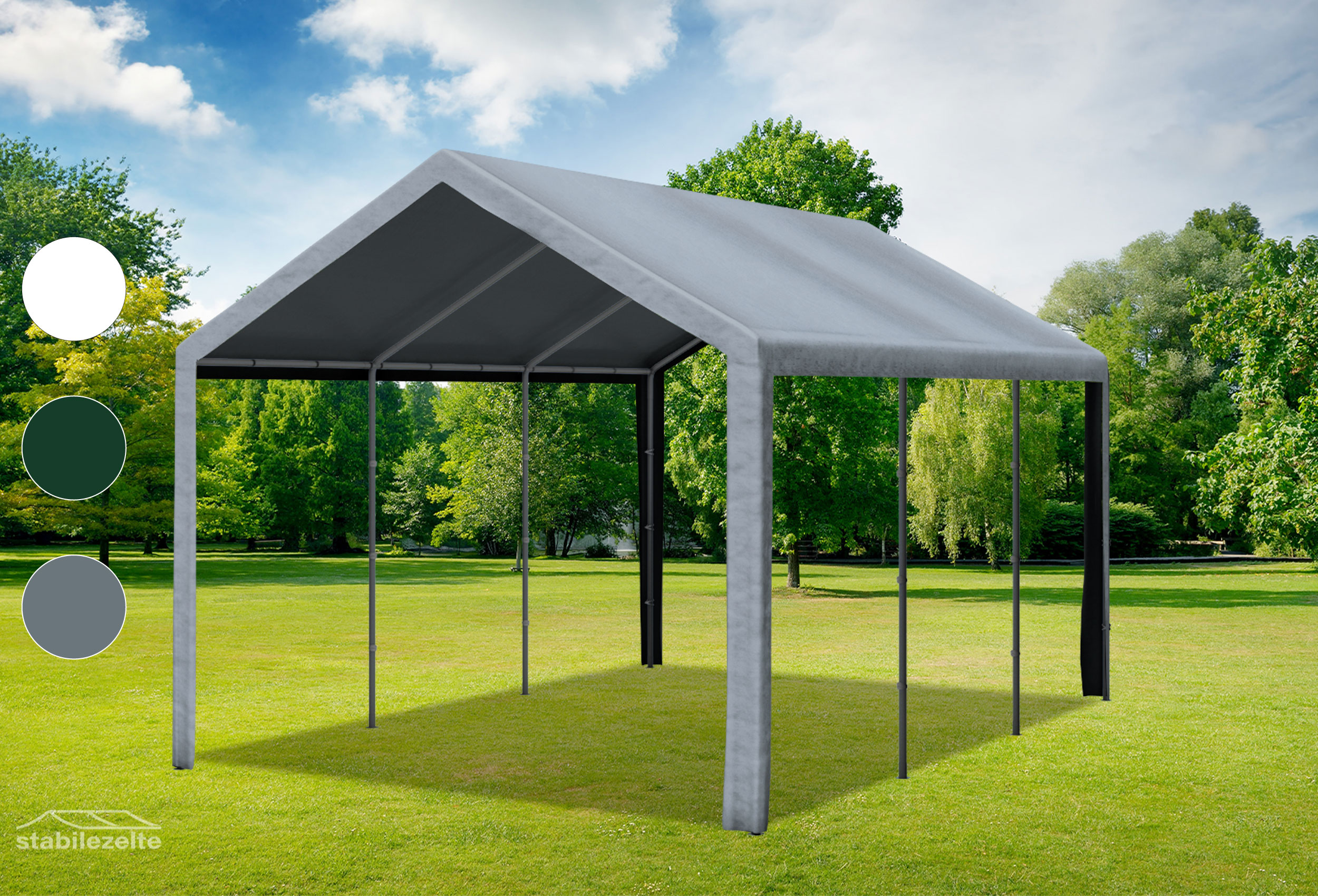 3x5 m Dachplane PVC inkl. Zubehör grau