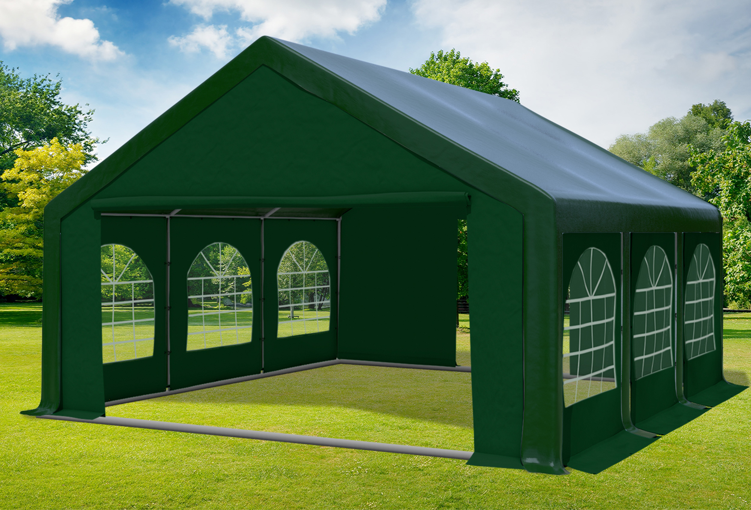 5x6 m Partyzelt, PVC grün
