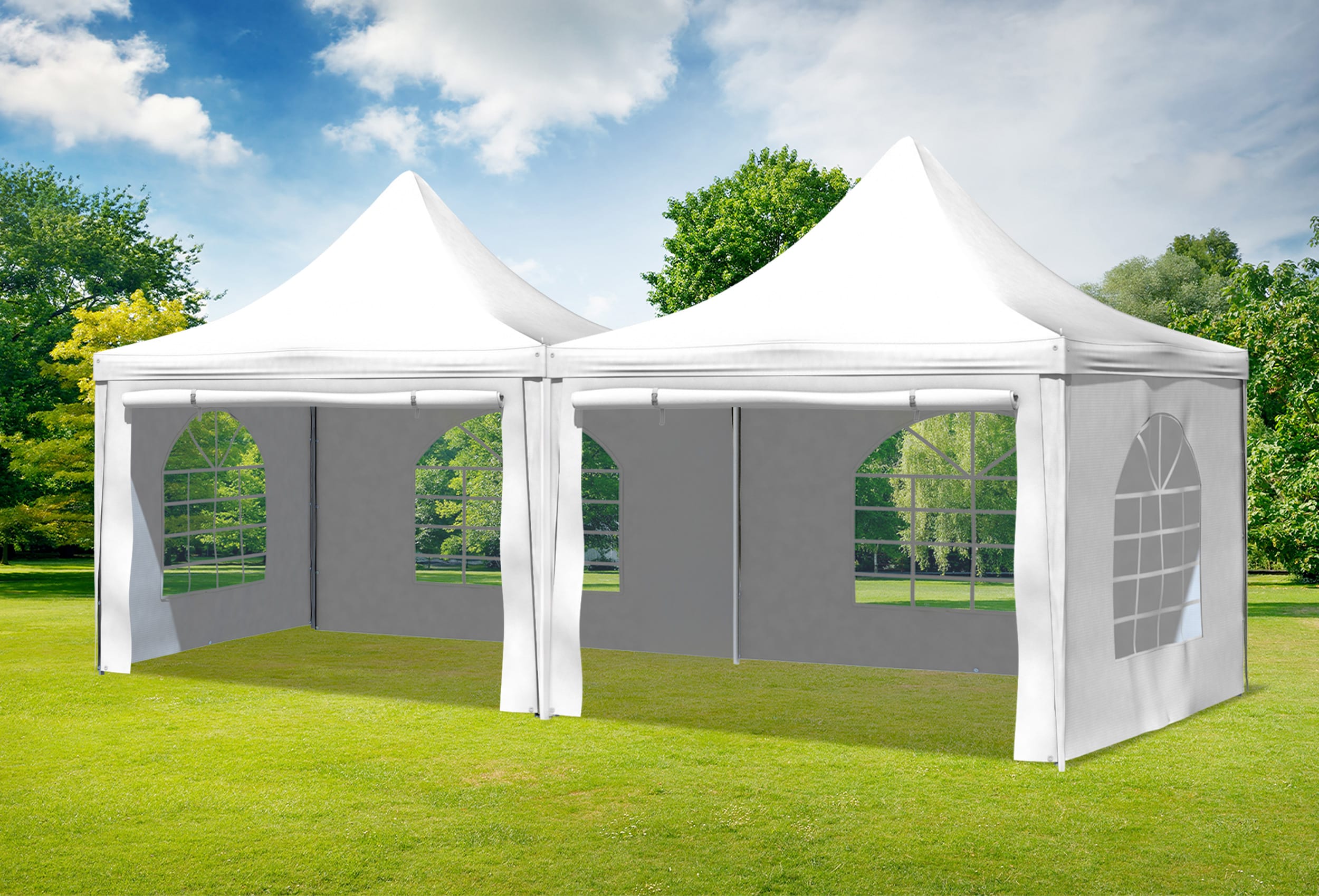 3x6 m Pavillon, PVC Arabica weiß