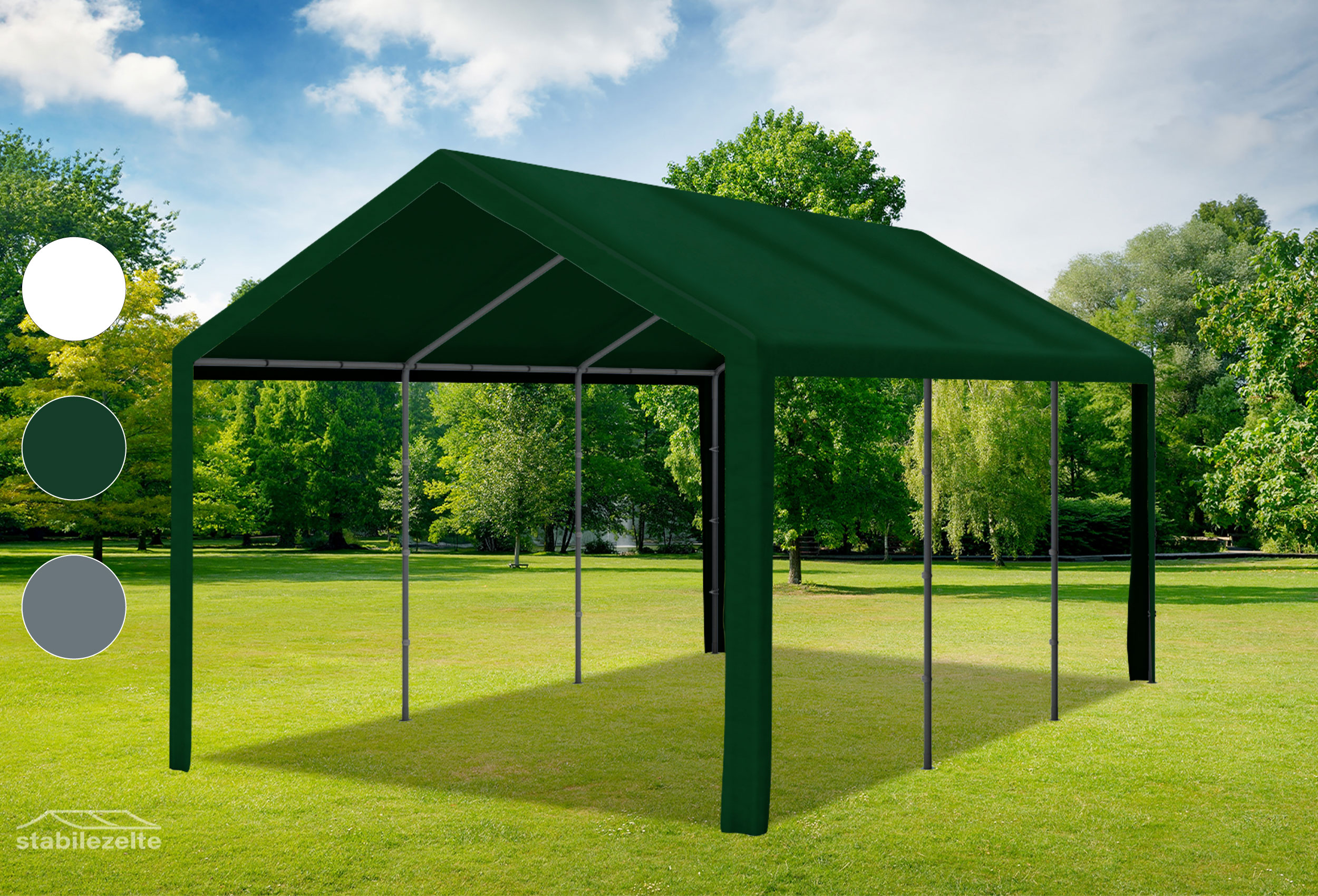 3x6 m Dachplane PVC inkl. Zubehör grün