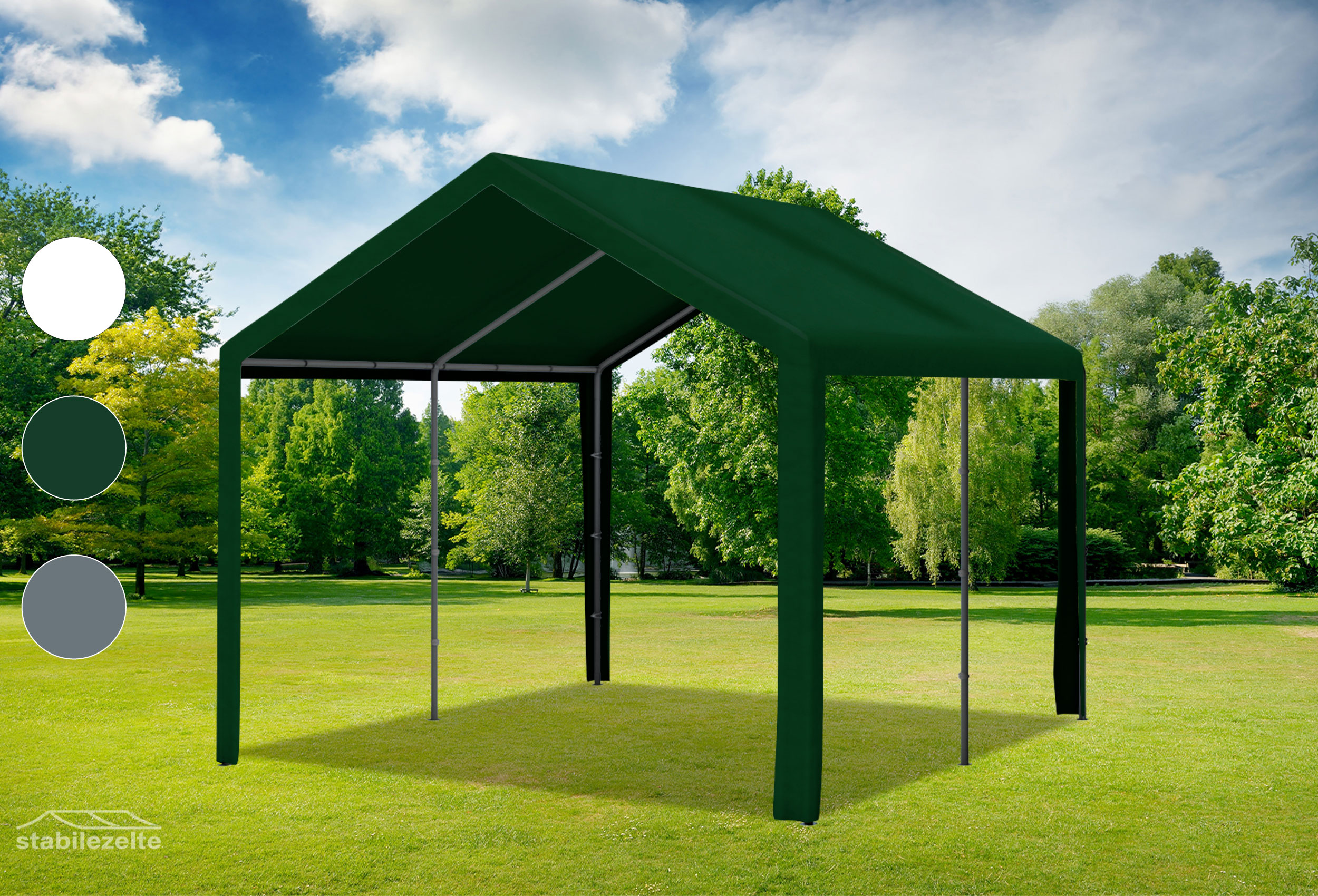 3x4 m Dachplane PVC inkl. Zubehör grün