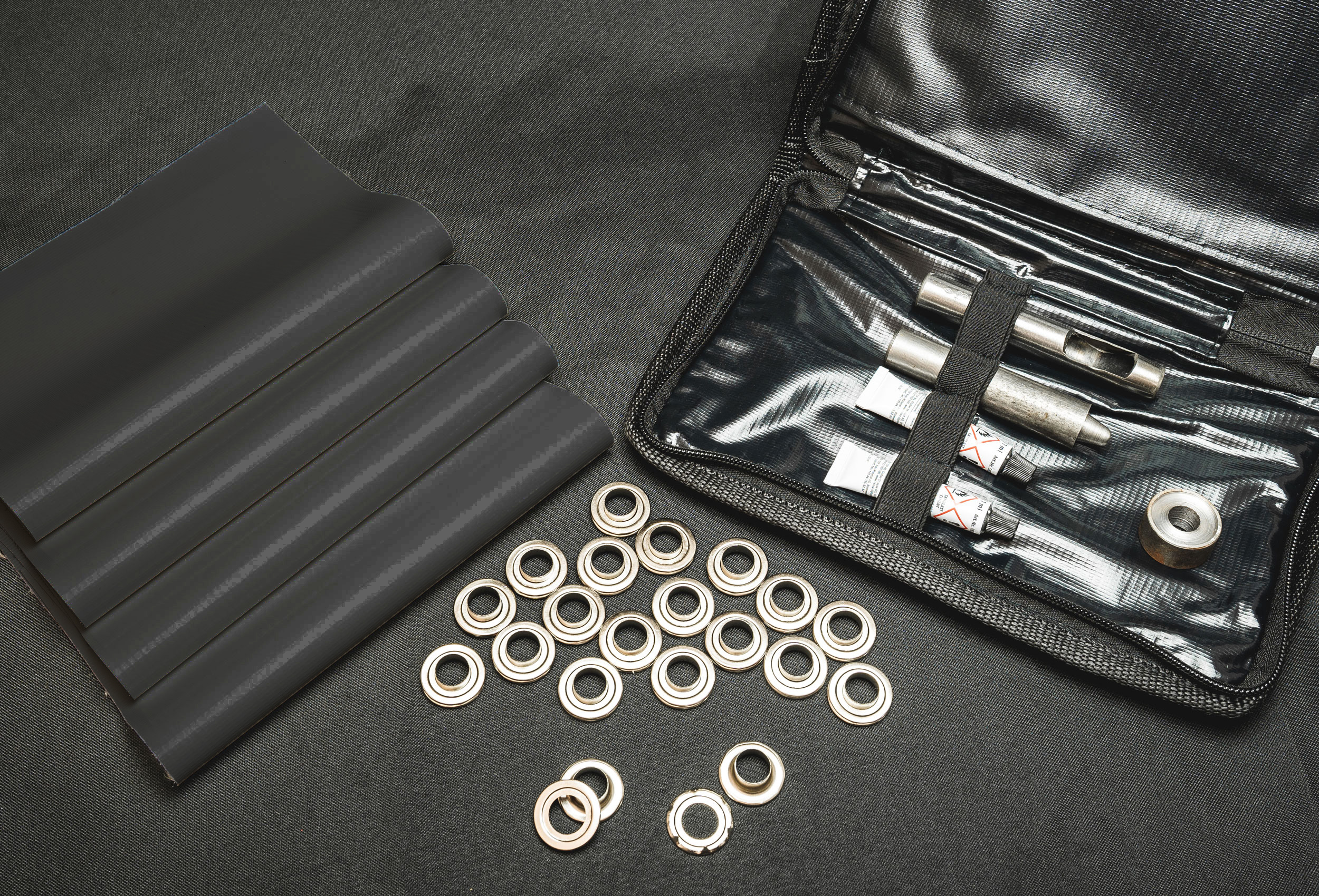 Reparatur-Set für PVC Zelte, schwarz