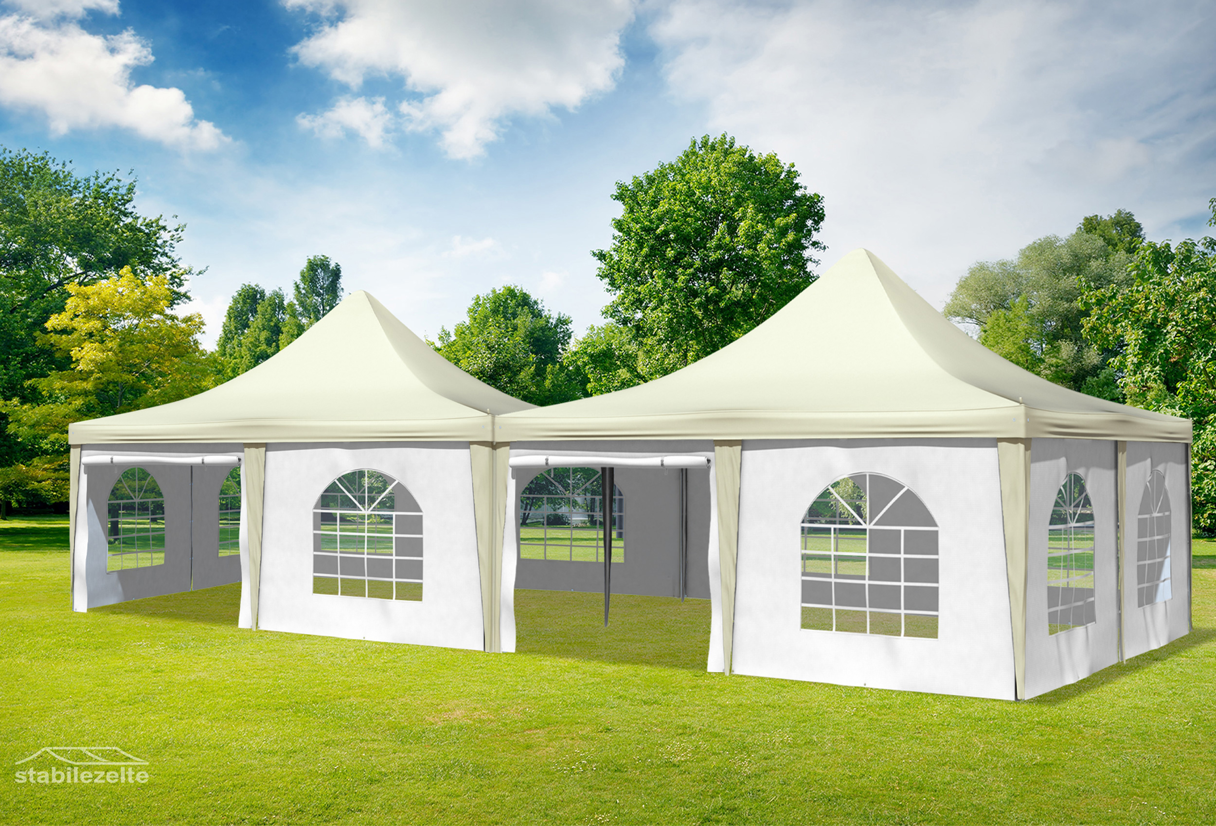 5x10 m Pavillon, PVC Arabica Beige weiß