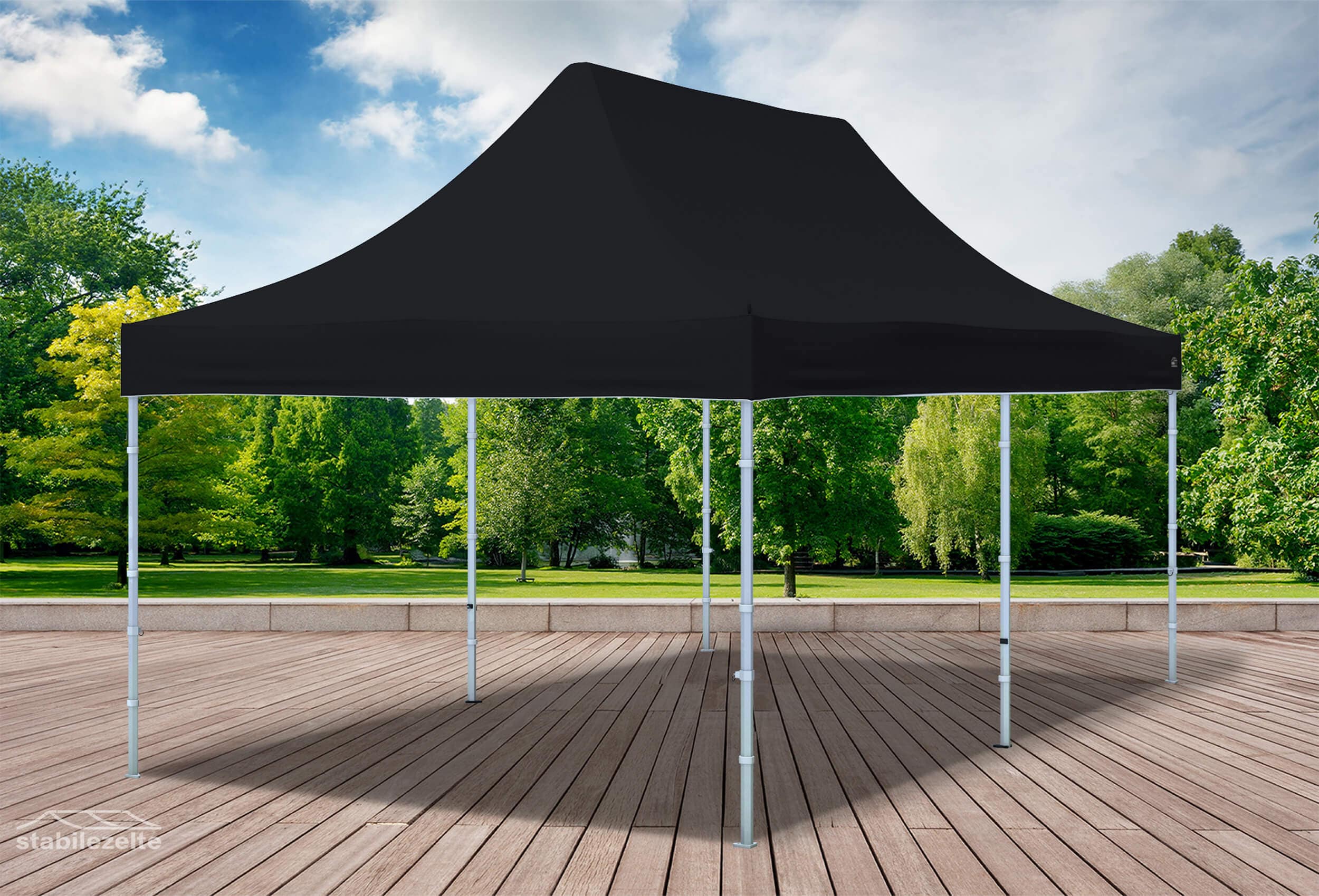 3x6 m Faltpavillon, schwarz