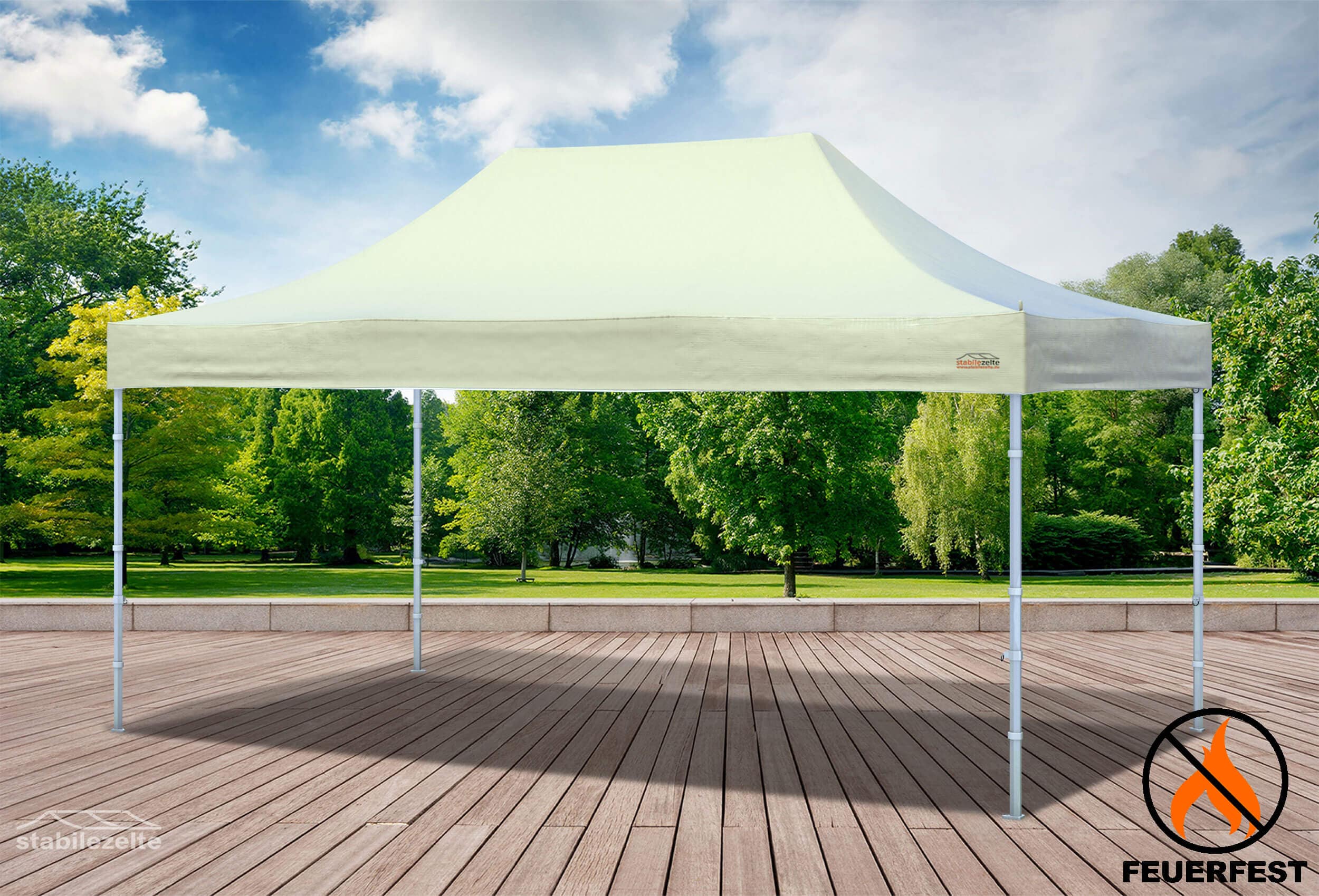3x4,5 m Faltzelt Dachplane, PVC FR, Beige