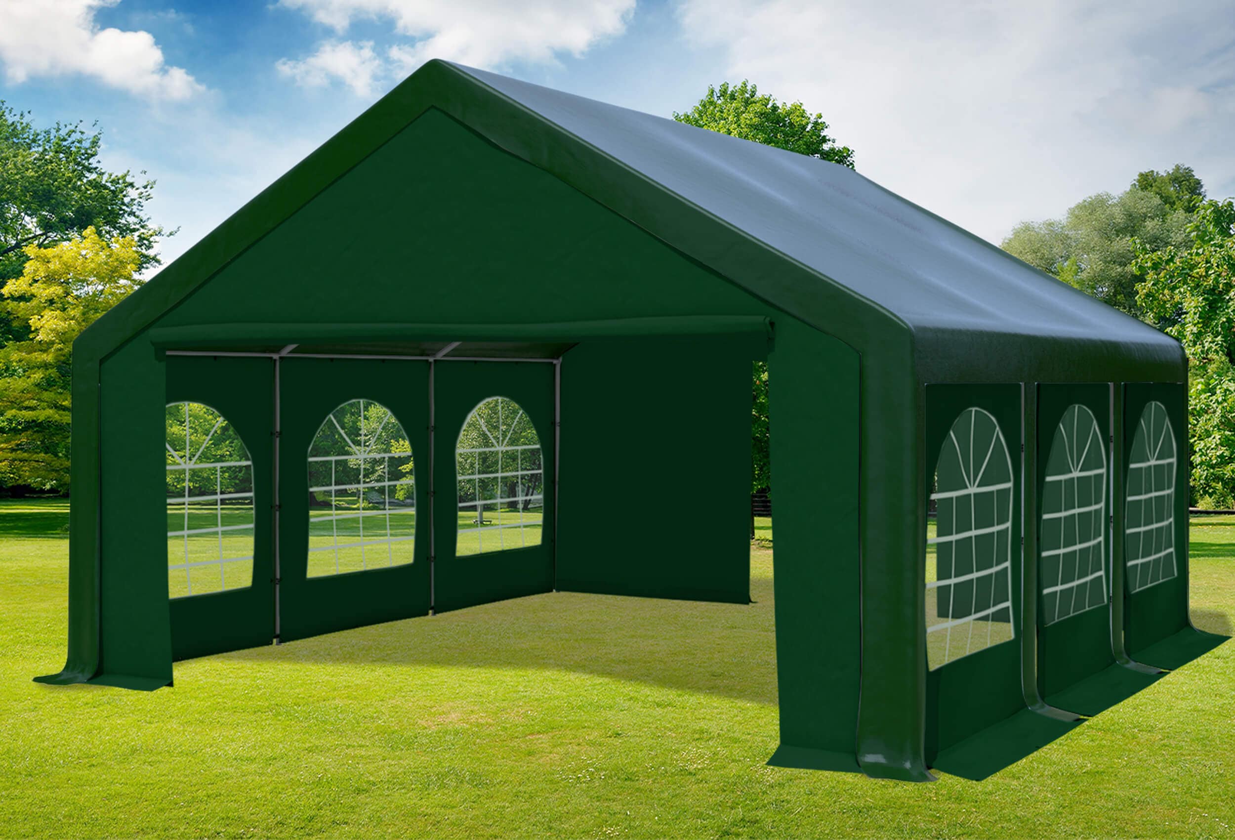 5x6 m Partyzelt, PVC grün