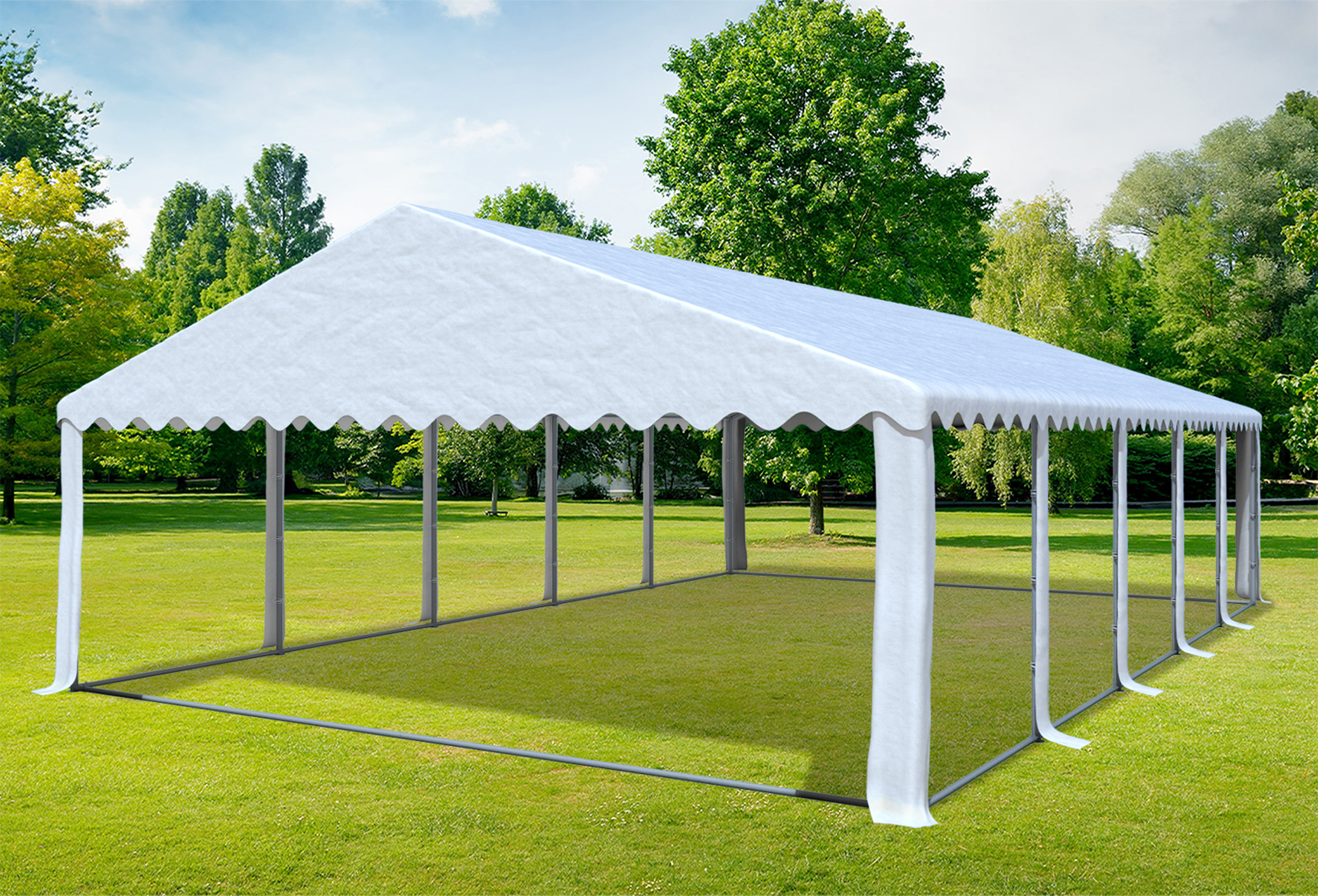 6x10 m Partyzelt, PVC weiß