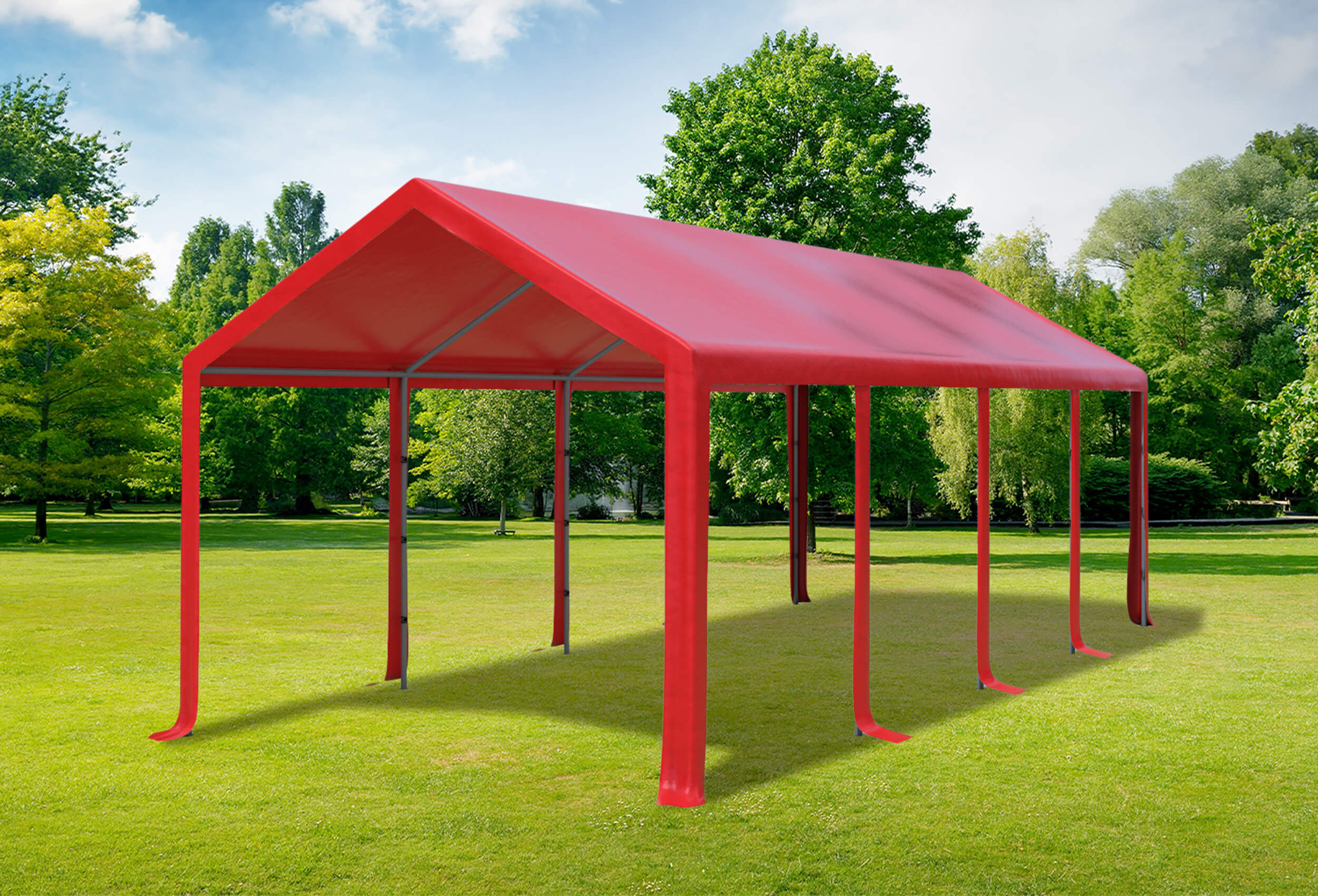 3x8 m Dachplane PVC inkl. Zubehör rot