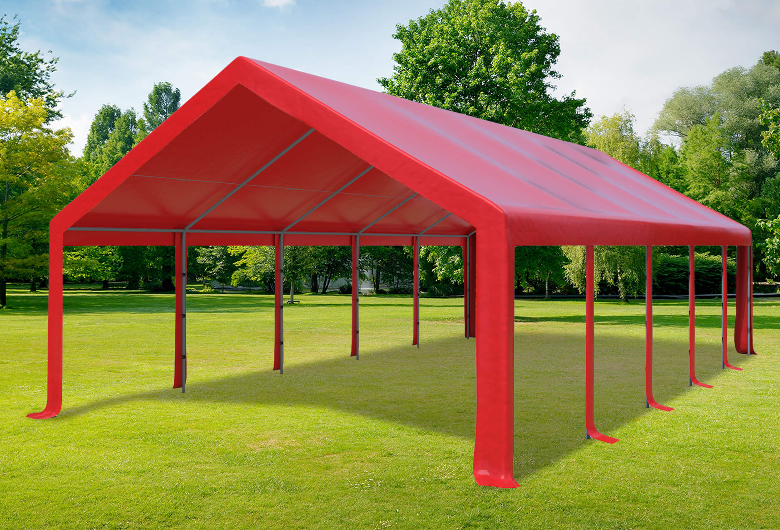 5x10 m Dachplane PVC inkl. Zubehör rot