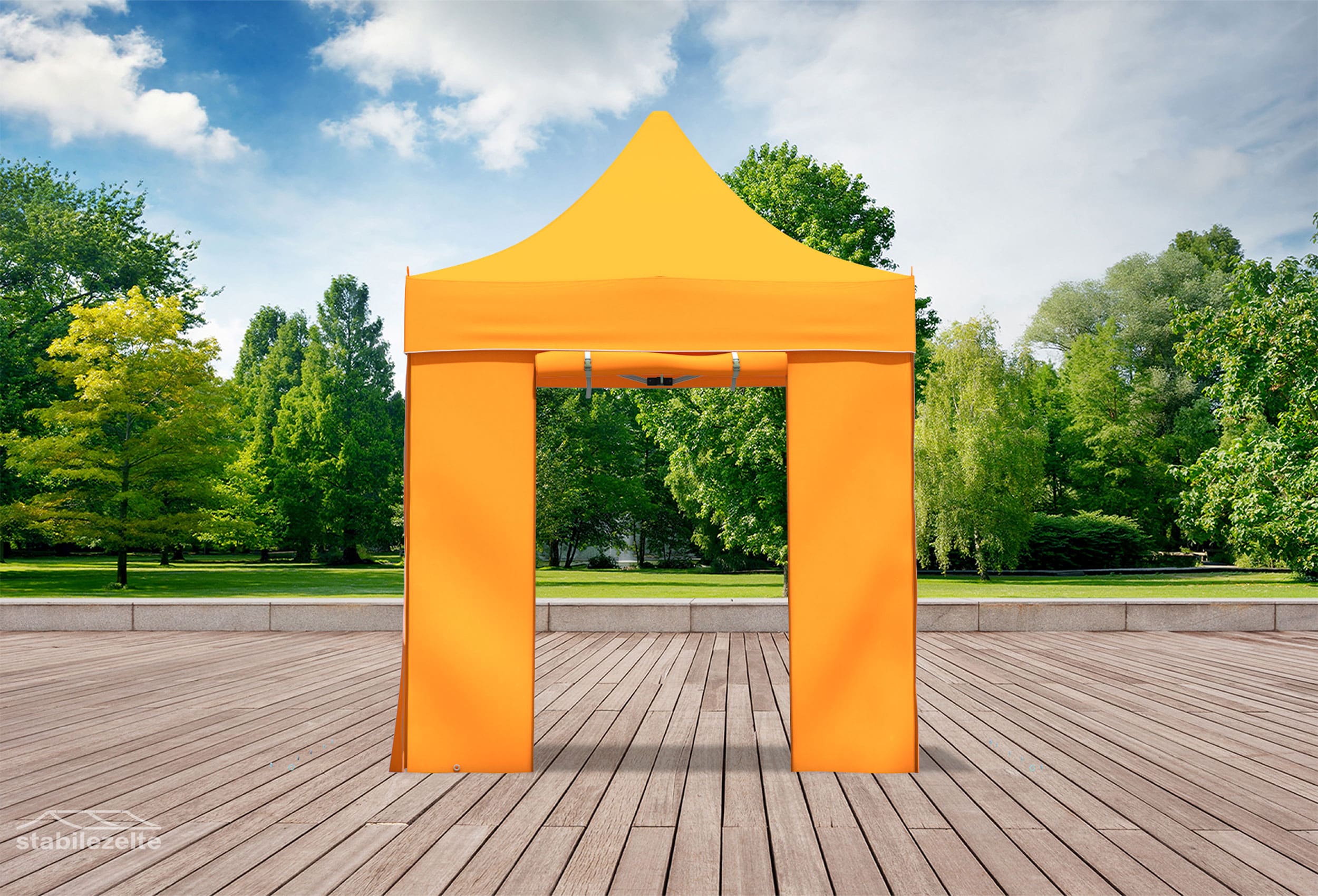 Faltzelt Seitenteil mit TÜR 2 Meter ORANGE