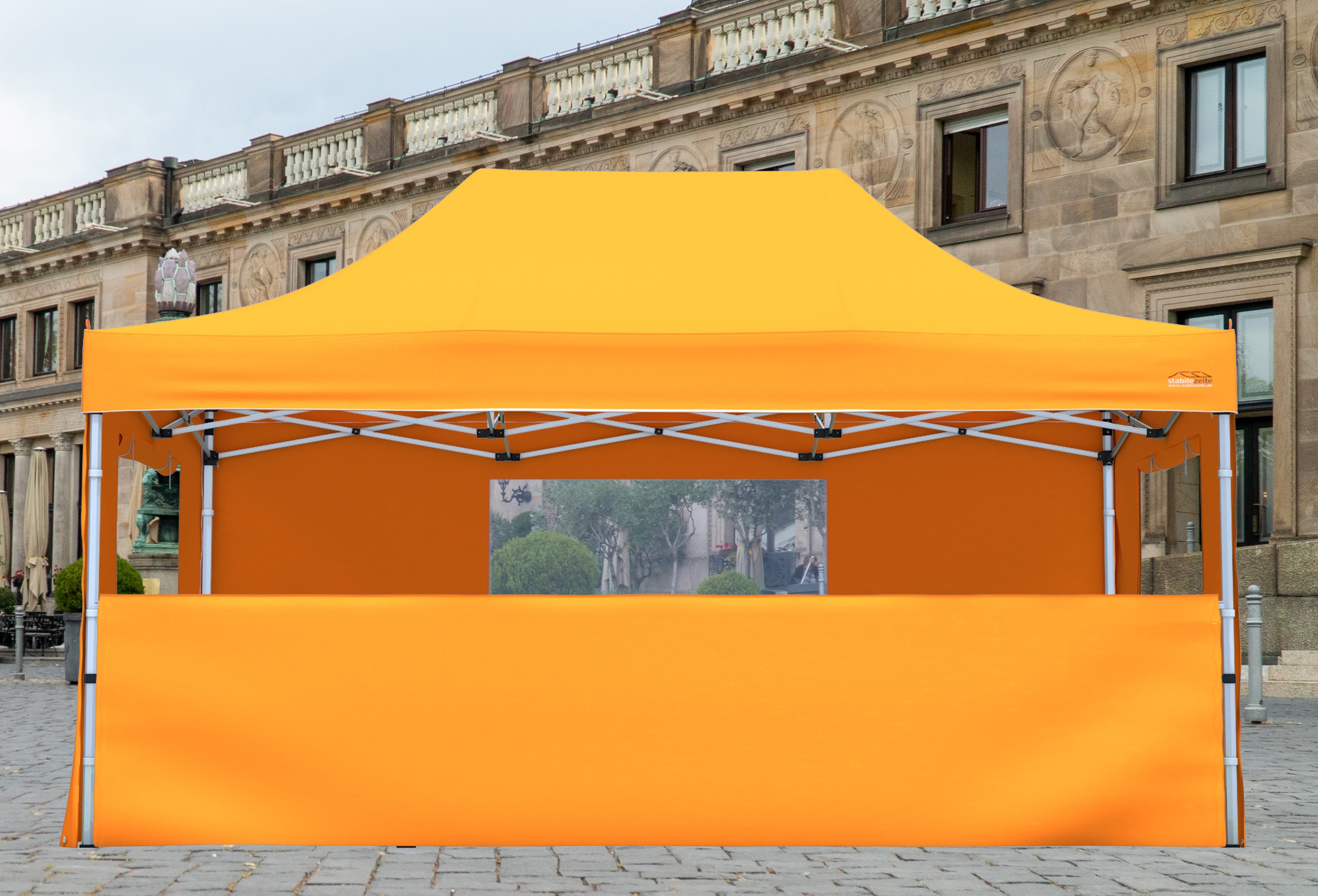 Faltzelt-Halbwand SET 4 Meter PROFESSIONAL ORANGE