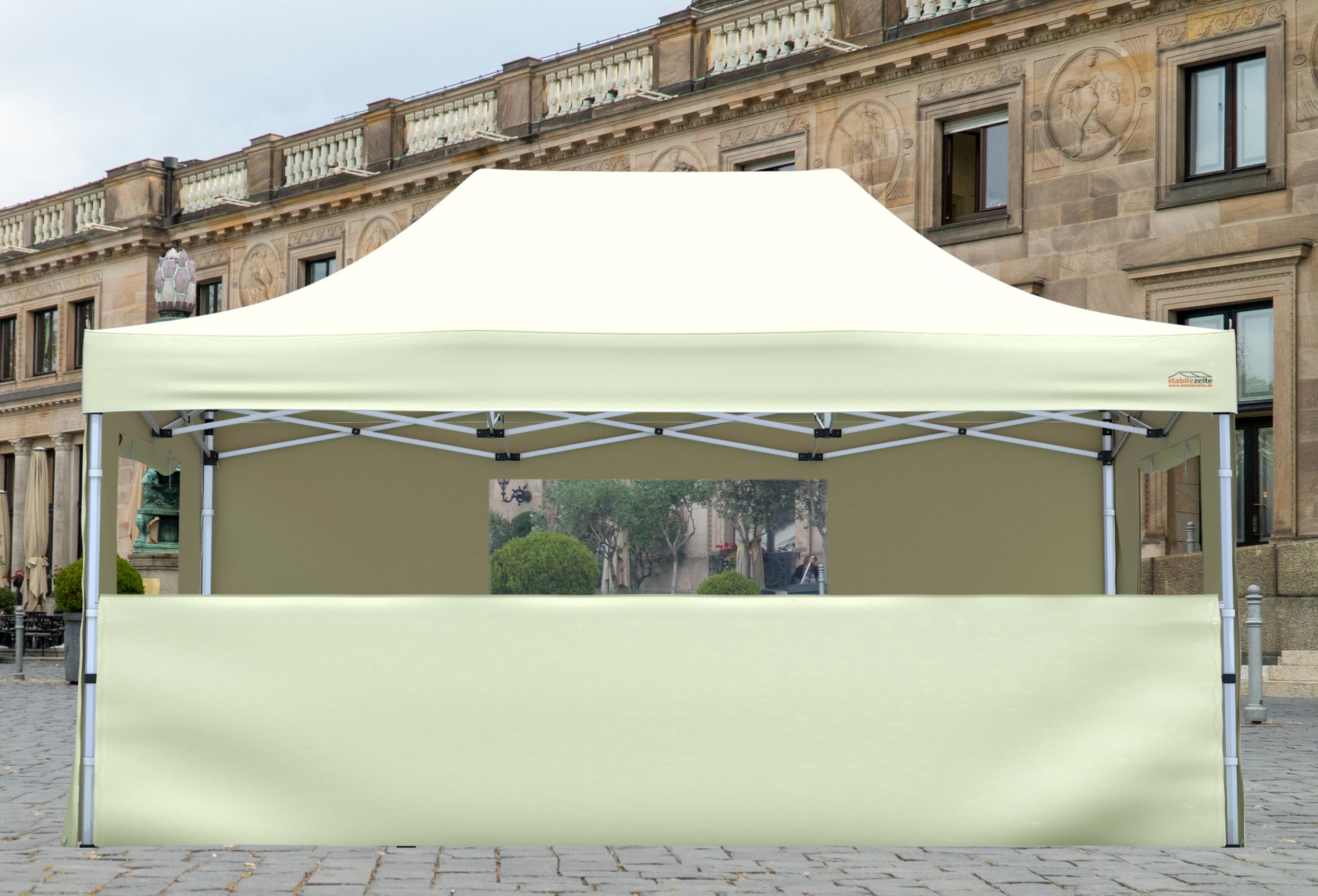 Faltzelt-Halbwand SET 4 Meter PROFESSIONAL BEIGE