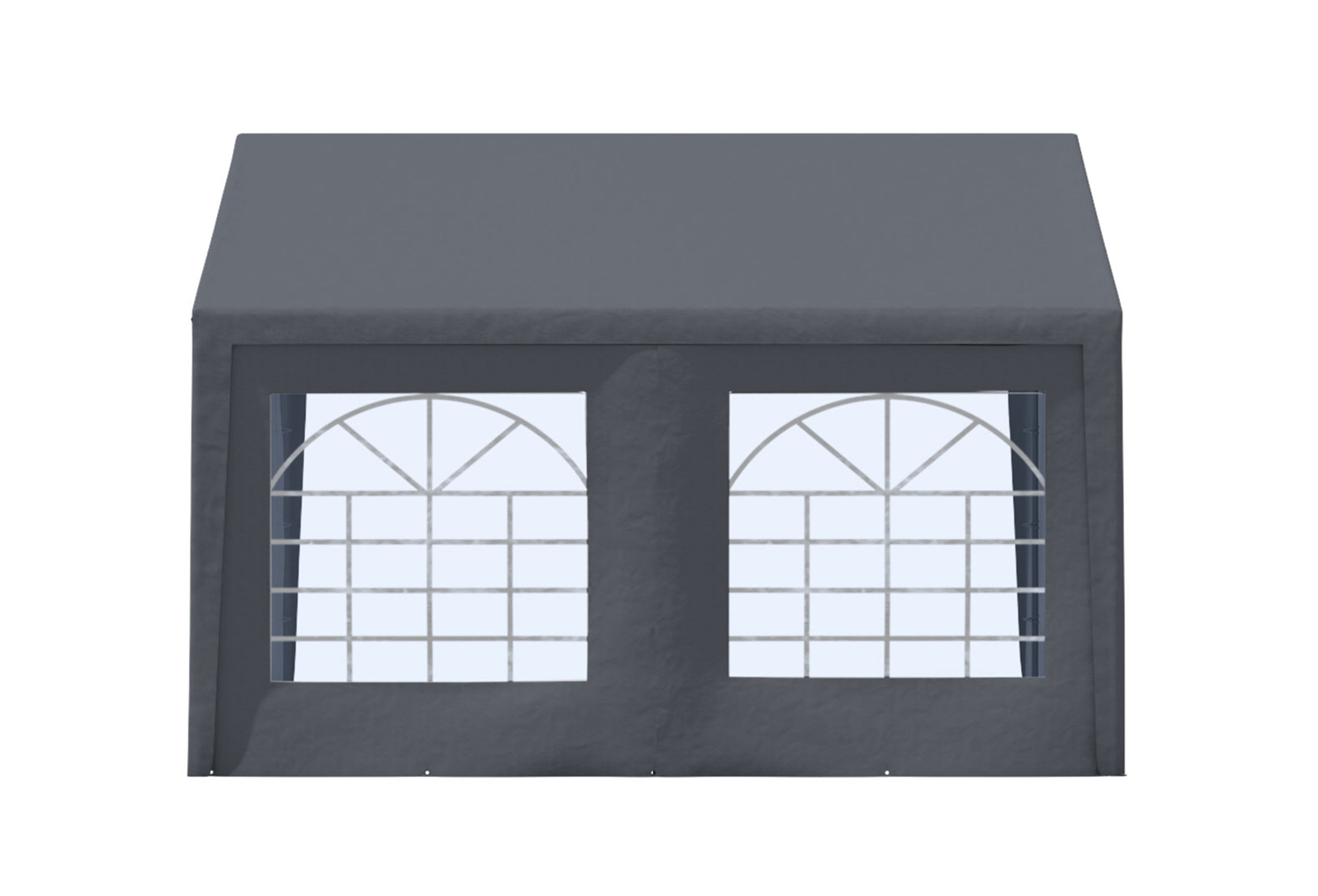 CLASSIC PREMIUM PVC Seitenteil mit Fenster 4 Meter GRAU