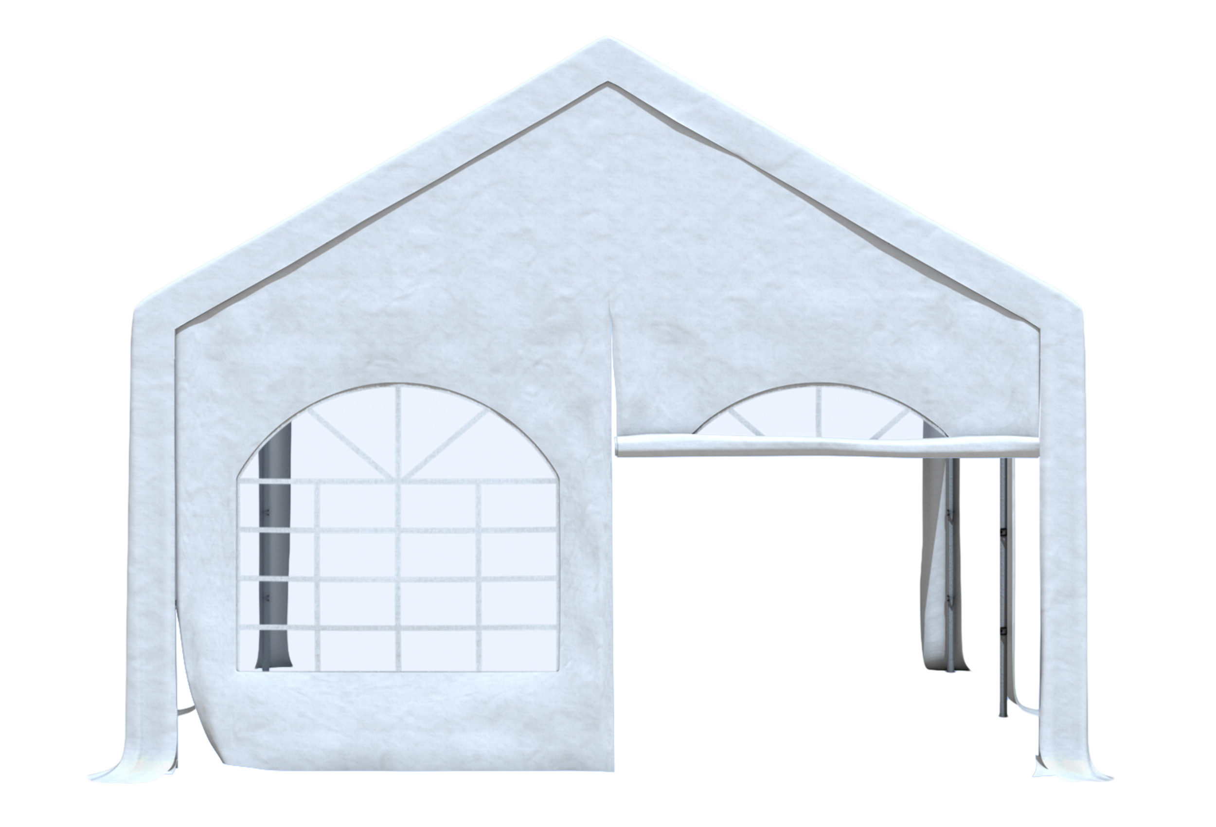 Modular Pro 4m PVC Giebelteil mit FENSTER & TÜR (einzeln) WEISS