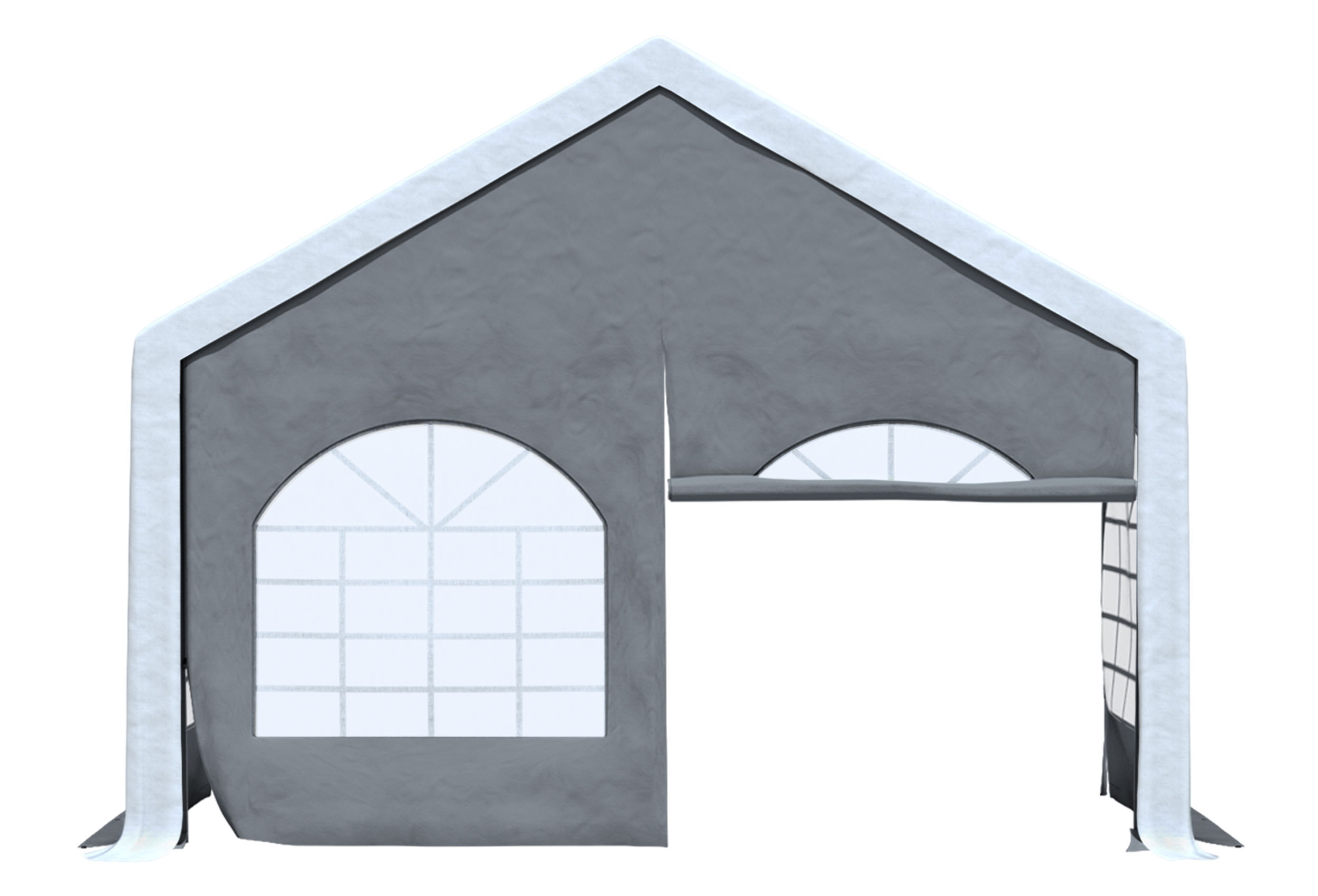 Modular Pro 4m PVC Giebelteil mit FENSTER & TÜR (einzeln) GRAU