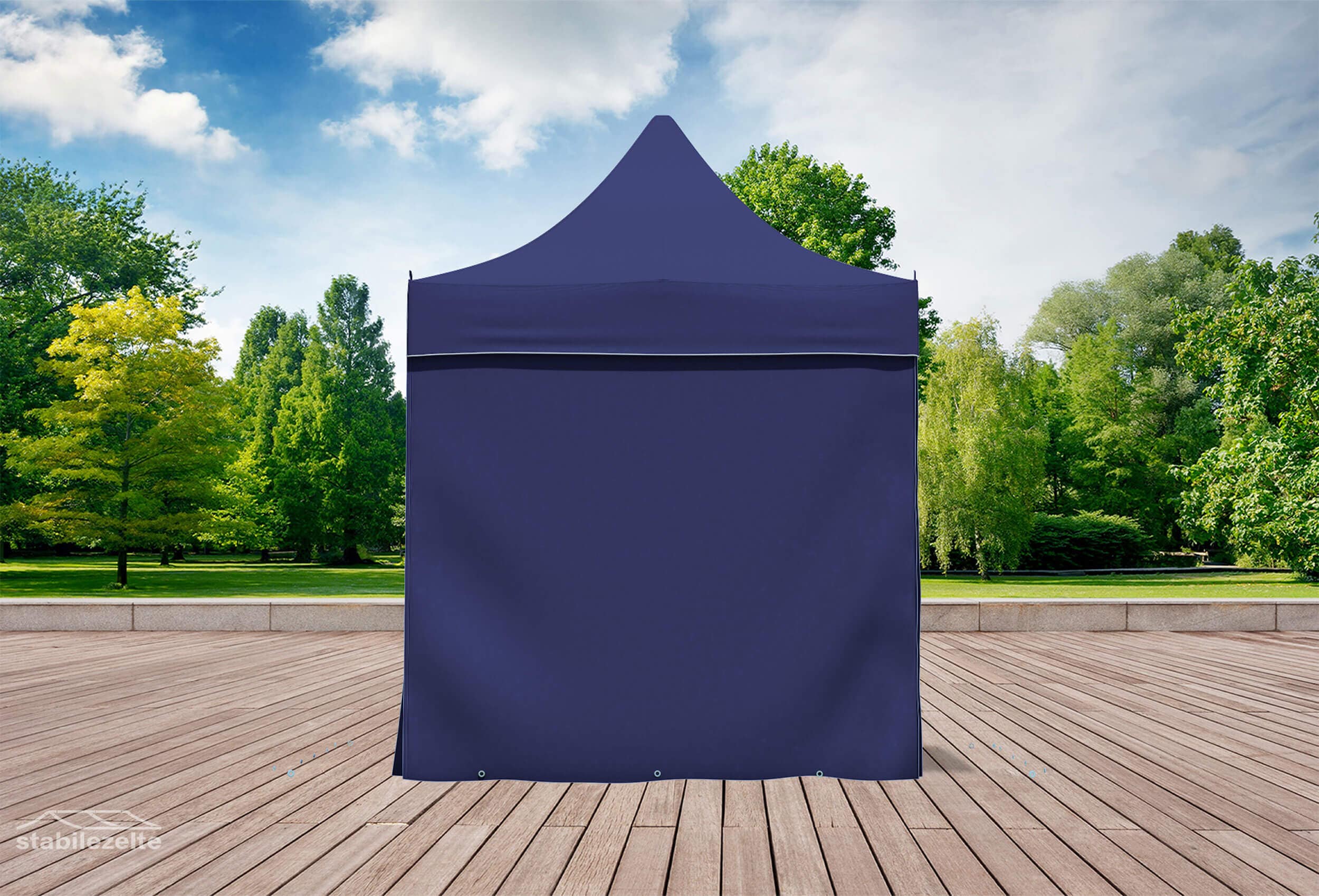 Faltzelt Seitenteil GESCHLOSSEN 2 Meter BLAU
