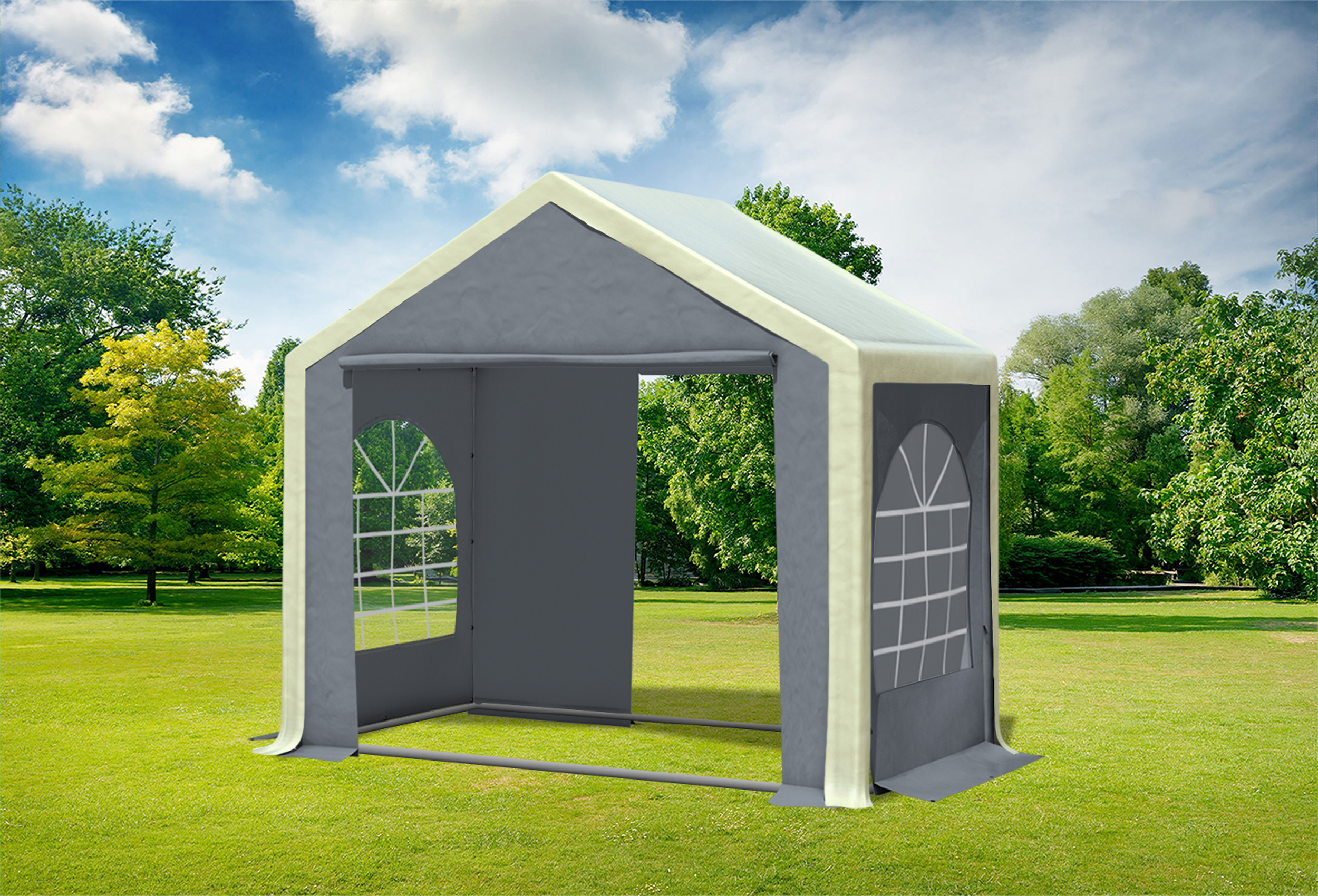 3x2 m Partyzelt, PVC Beige grau