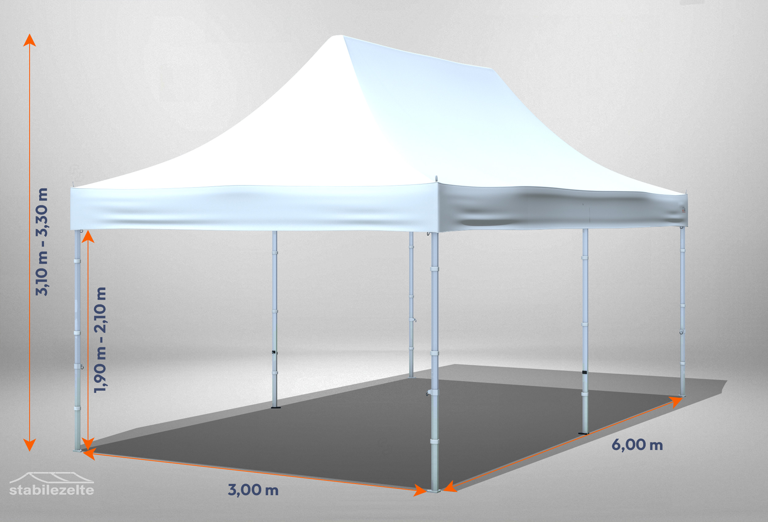 4x6m Faltpavillon Prof.+ ALU, wasserdicht, Weiß inkl. Seitenwänden 4x6m Faltpavillon Prof.+ ALU, wasserdicht, Weiß inkl. Seitenwänden