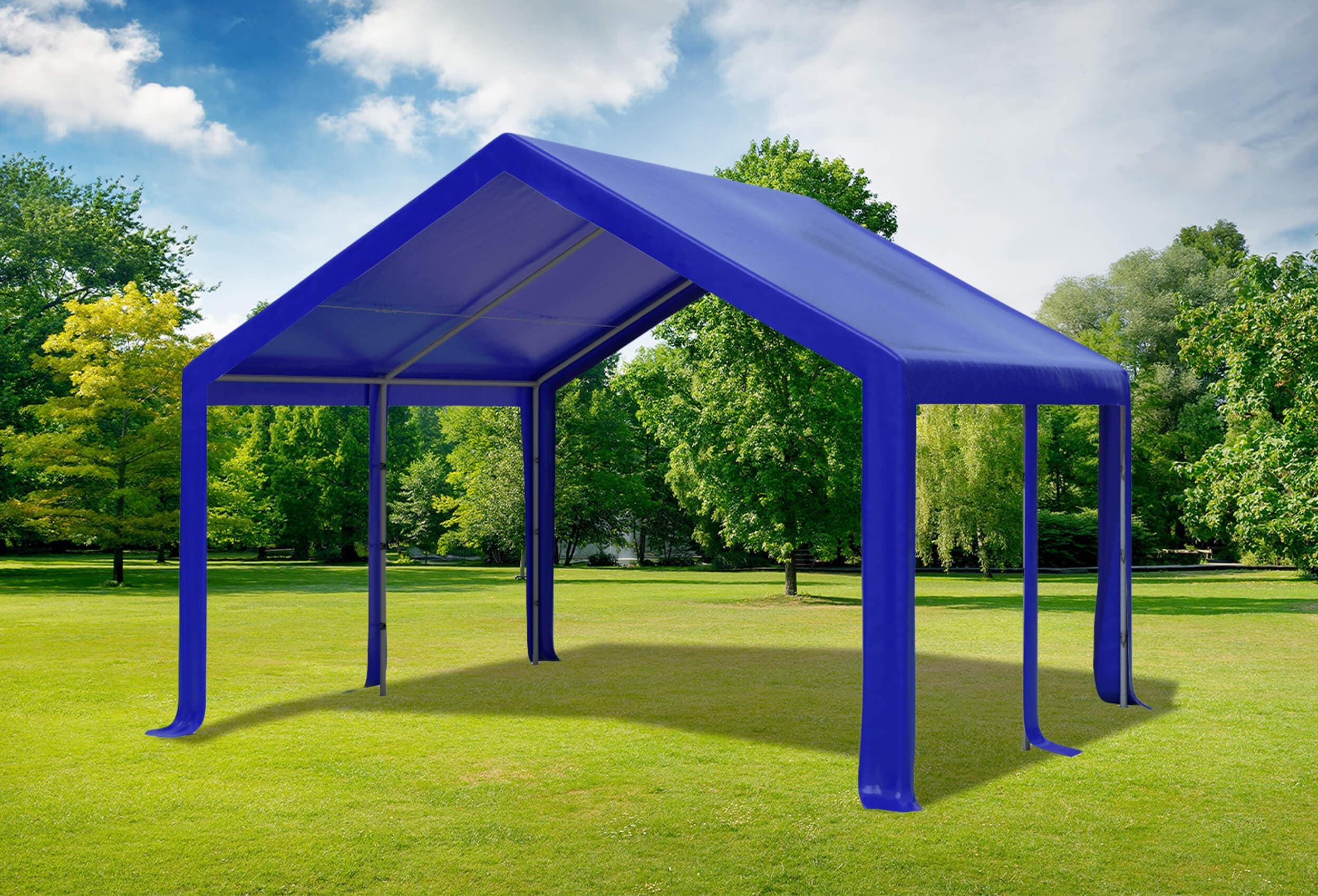 4x4 m Dachplane PVC inkl. Zubehör blau